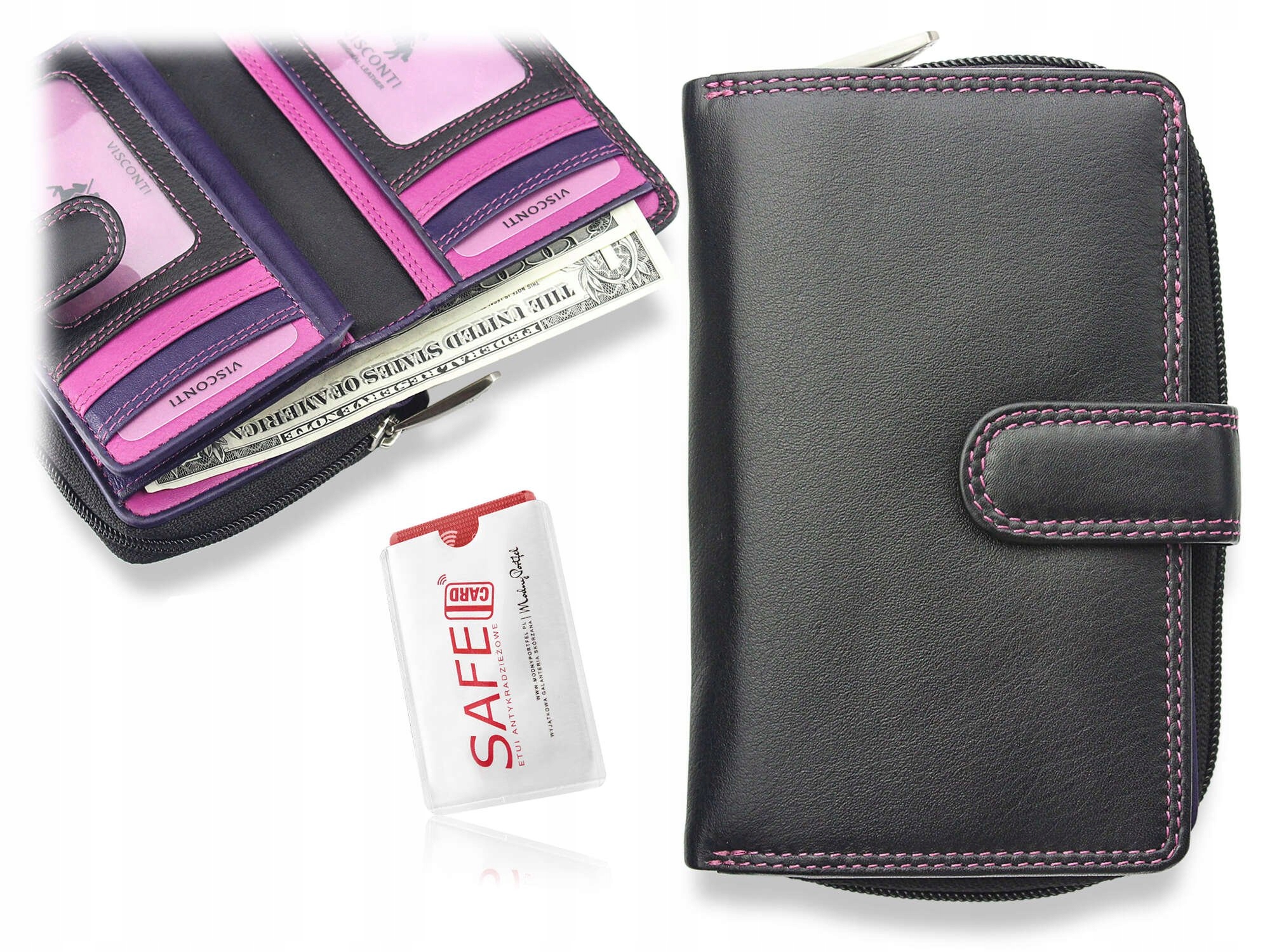 Dámská Peněženka Z Přírodní Kůže Fialová Visconti