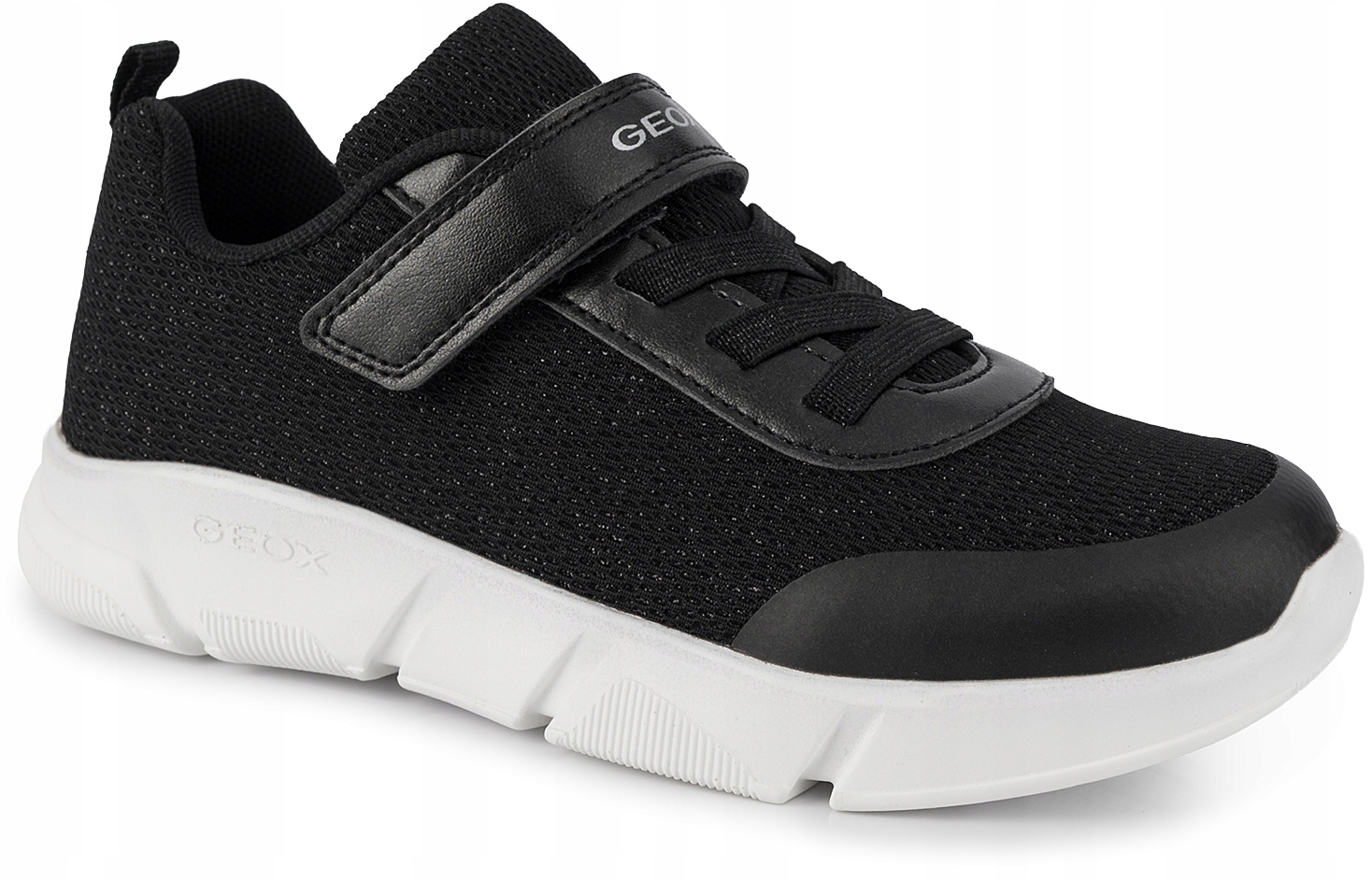 Buty dziecięce sportowe sneakersy Geox dziewczęce na rzep czarne 39