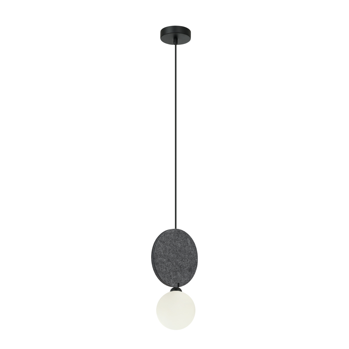 Italux Andrea Závěsná lampa Černá Plst Skleněná koule 1xG9 25W