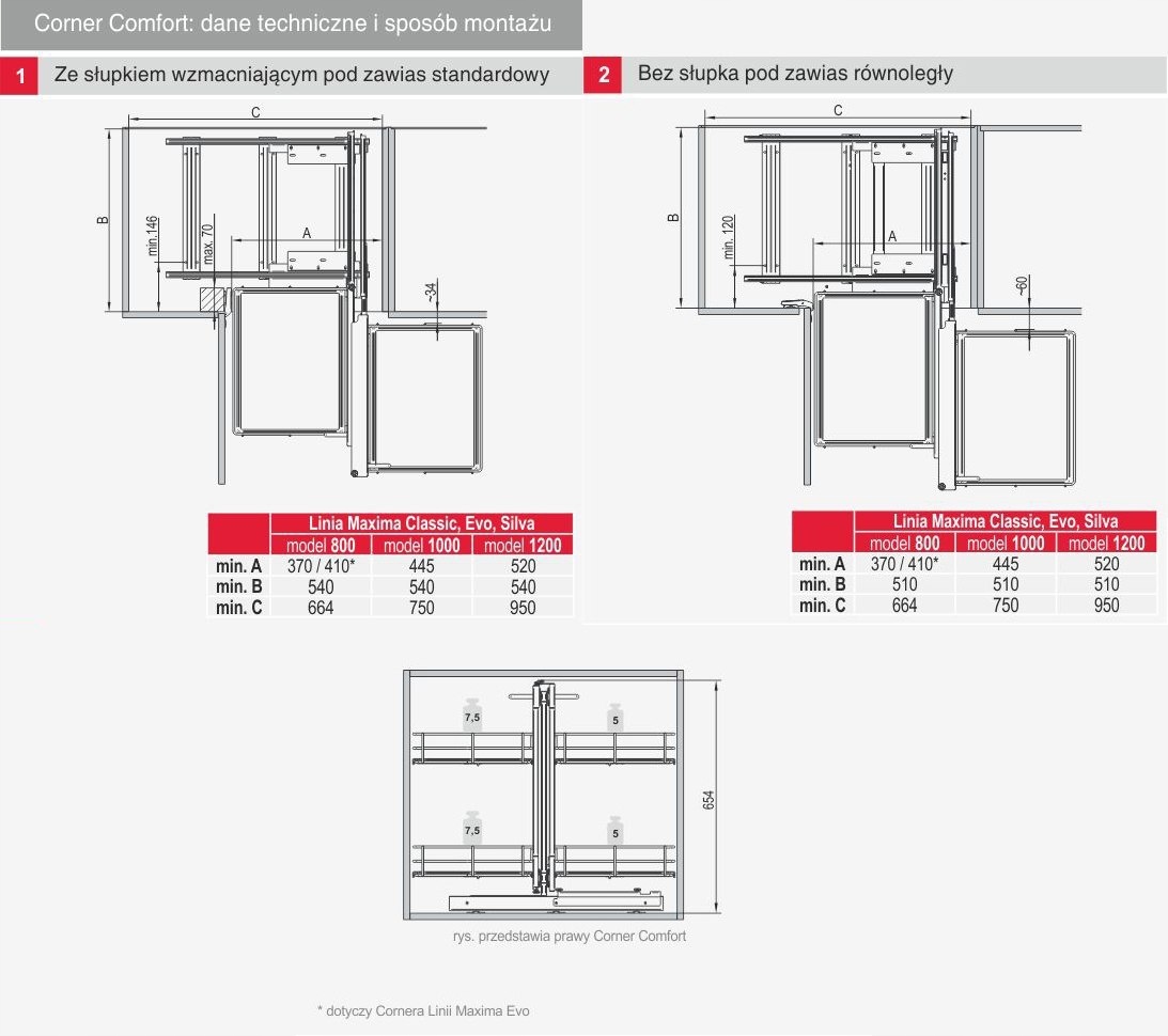 REJS magic corner comfort maxima EVO II 1200 prawy Producent Rejs