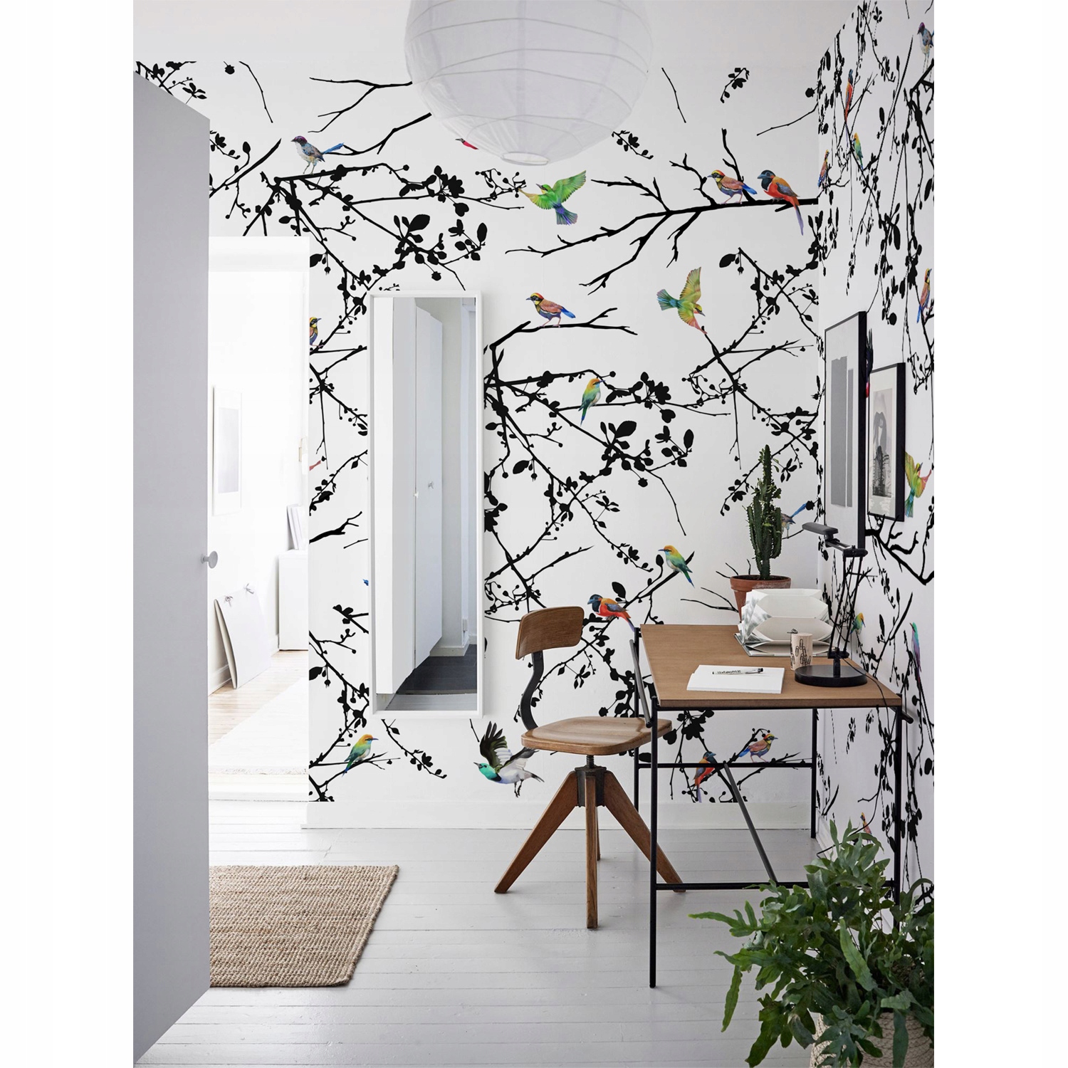 

Flizelina tapeta Ptasia zwierzęta drzewo 104x70cm