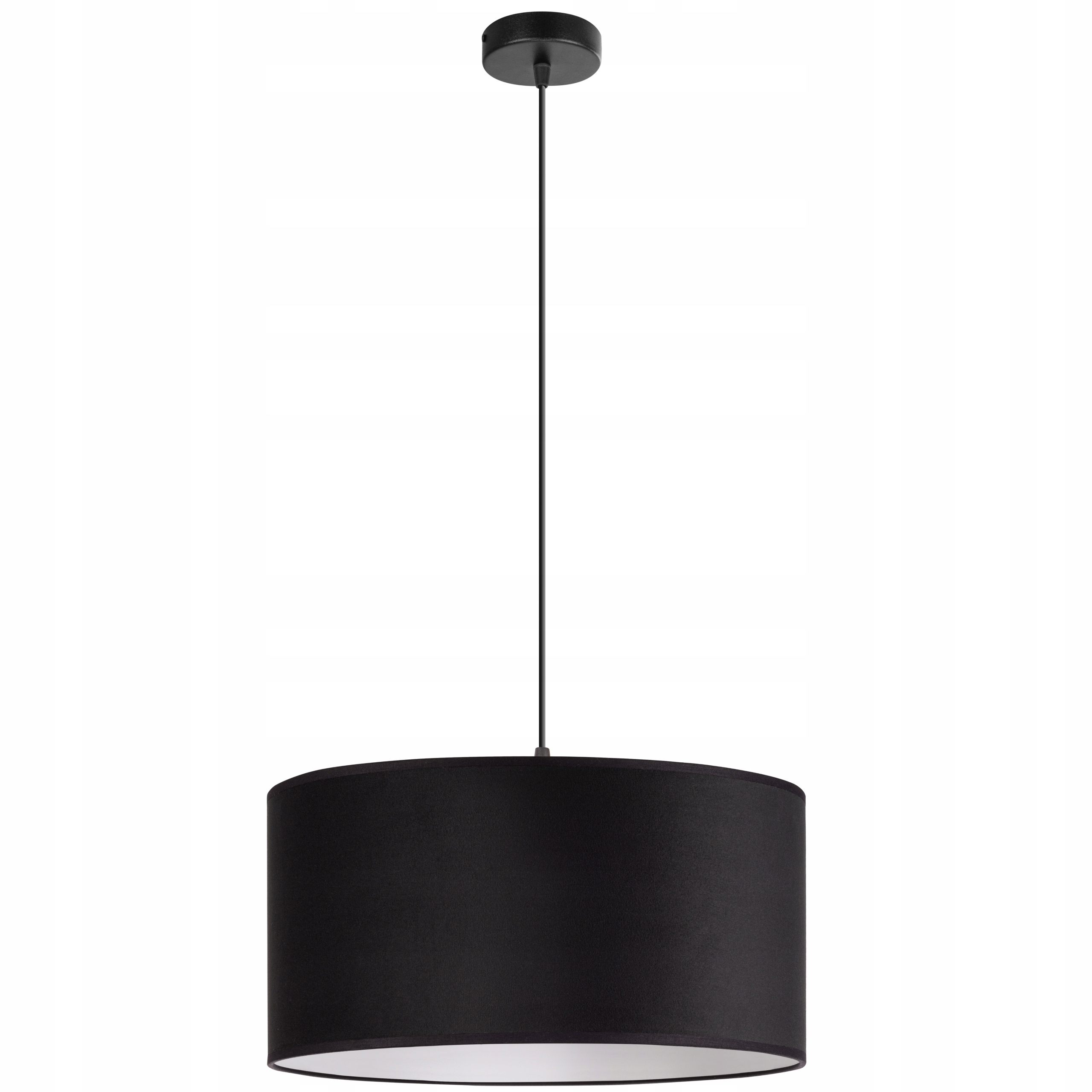 Lampa wisząca Pojedyncza Loft maxi Abażur Welur czarny