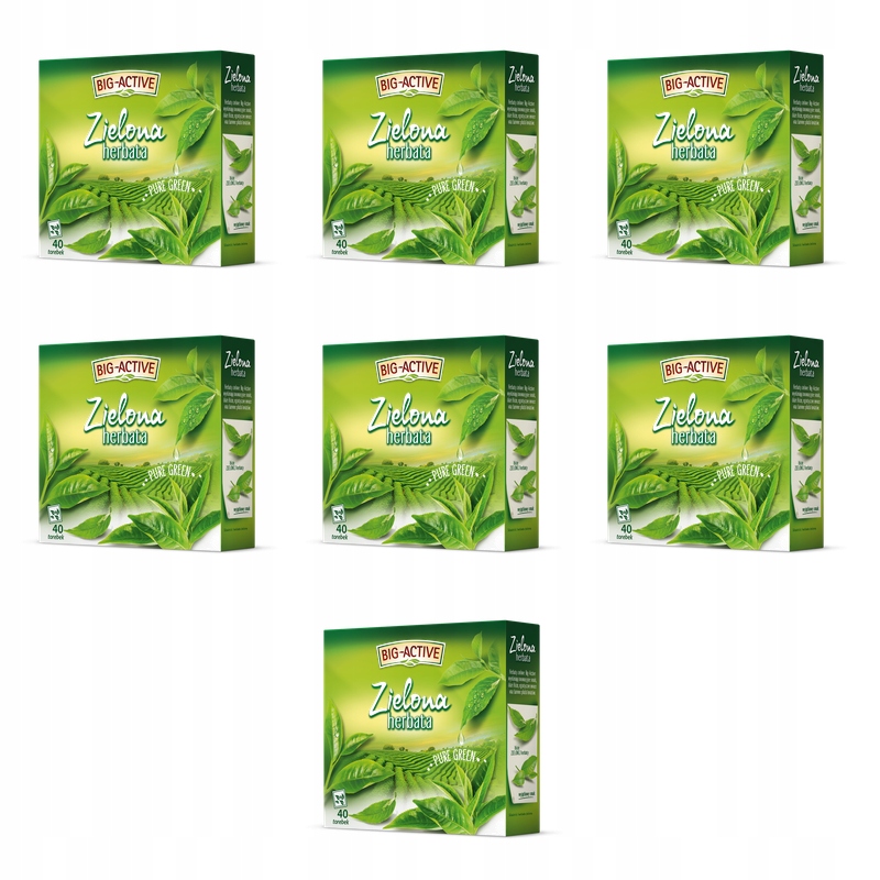 Big-Active čaj zelený Pure Green 40 sáčků/72g X7