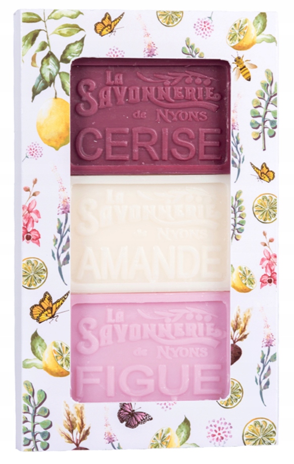 Sada 3 marseillských mýdel La Savonnerie de Nyons višeň mandle fík 3x100g