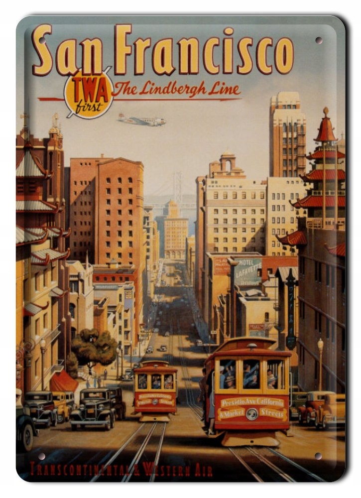 San Francisco Metalowy Szyld Plakat Retro #00617
