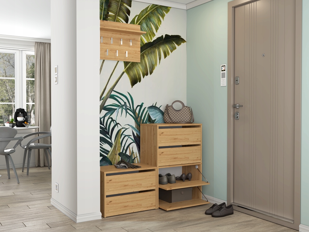SZAFKA NA BUTY REGAŁ KOMODA SŁUPEK STOJAK NA OBUWIE MEBLE DĄB ARTISAN 60 cm EAN (GTIN) 5906452009071