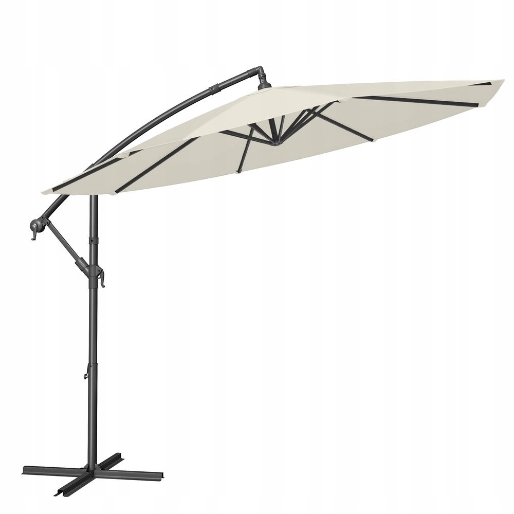 Parasol ogrodowy na wsporniku 3 m bananowy parasol tarasowy z podstawą beż
