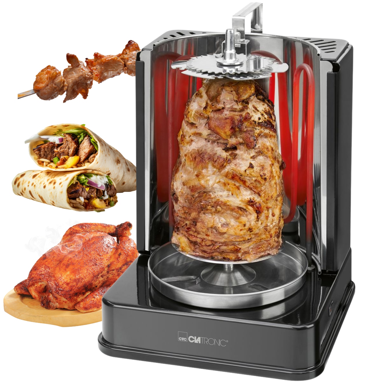Pionowy Doner Elektryczny Multigrill Kebab, Gyros. Szaszłyki Kebab Clatroni