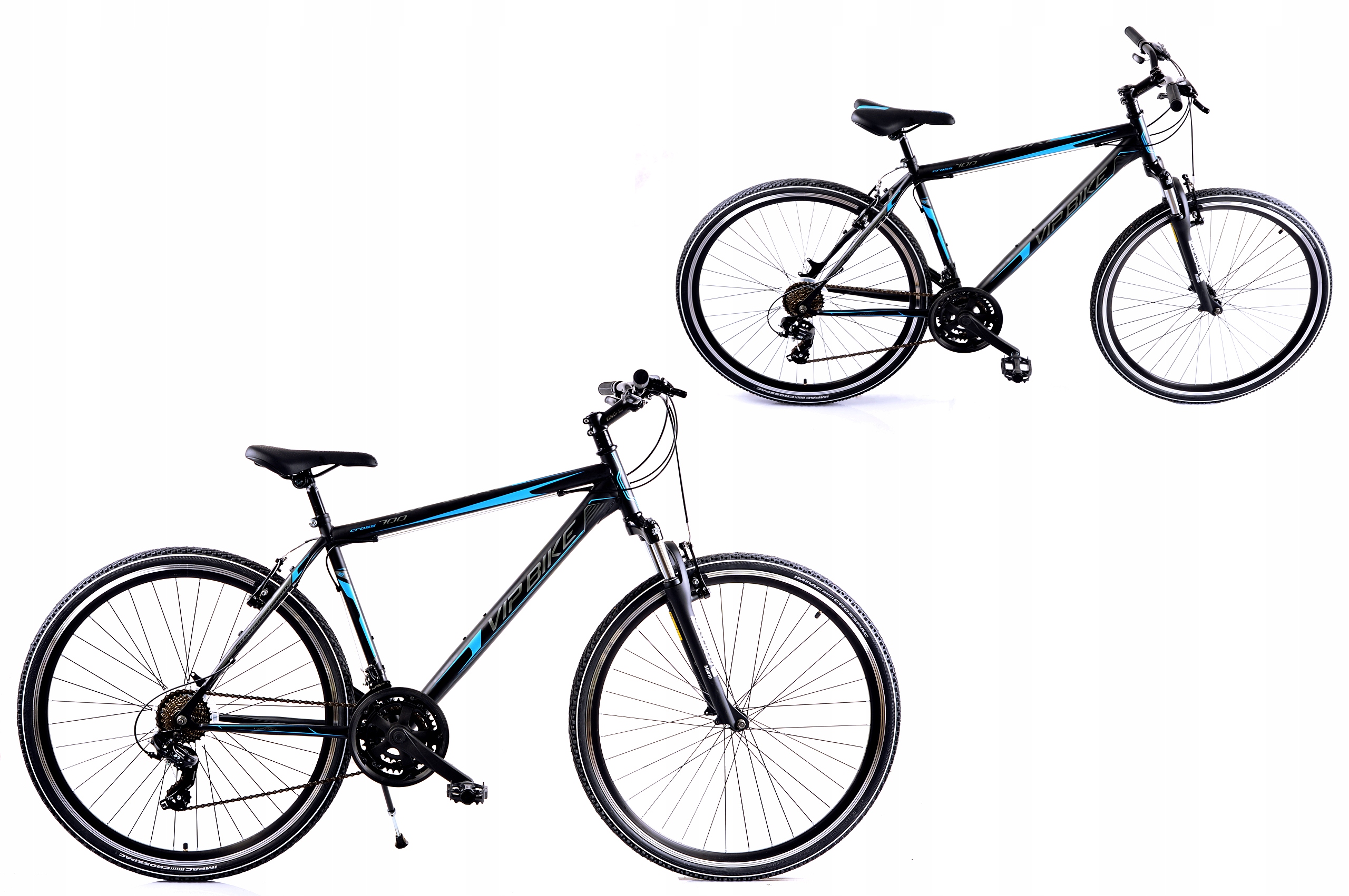 Rower Crossowy 28" Vip Bike Cross 700 Am czarno-niebieski rama 19" Kands