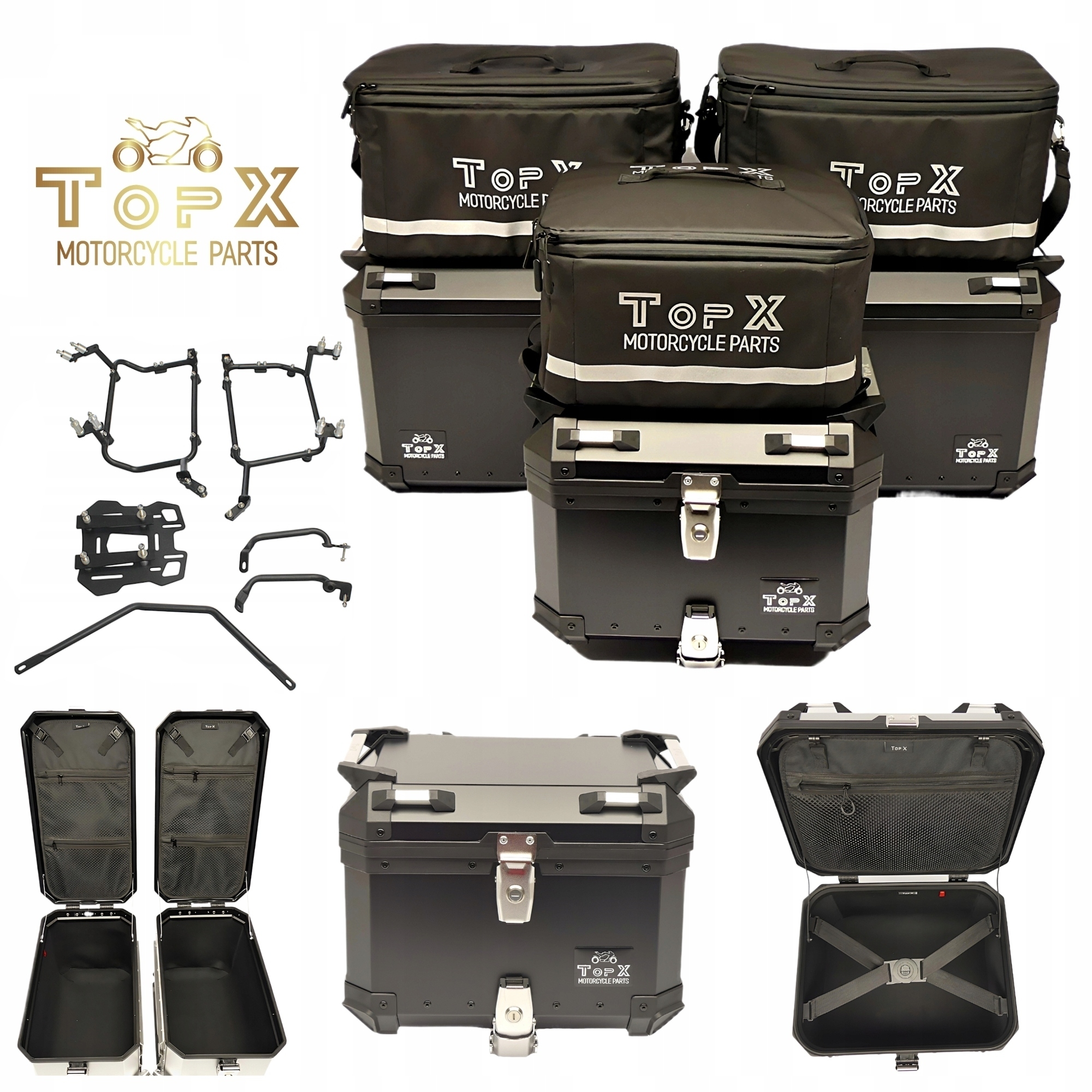 Suzuki DL 1050 V-storm Xt De 20+ Sada kufrů Boční rámy Tašky Černá