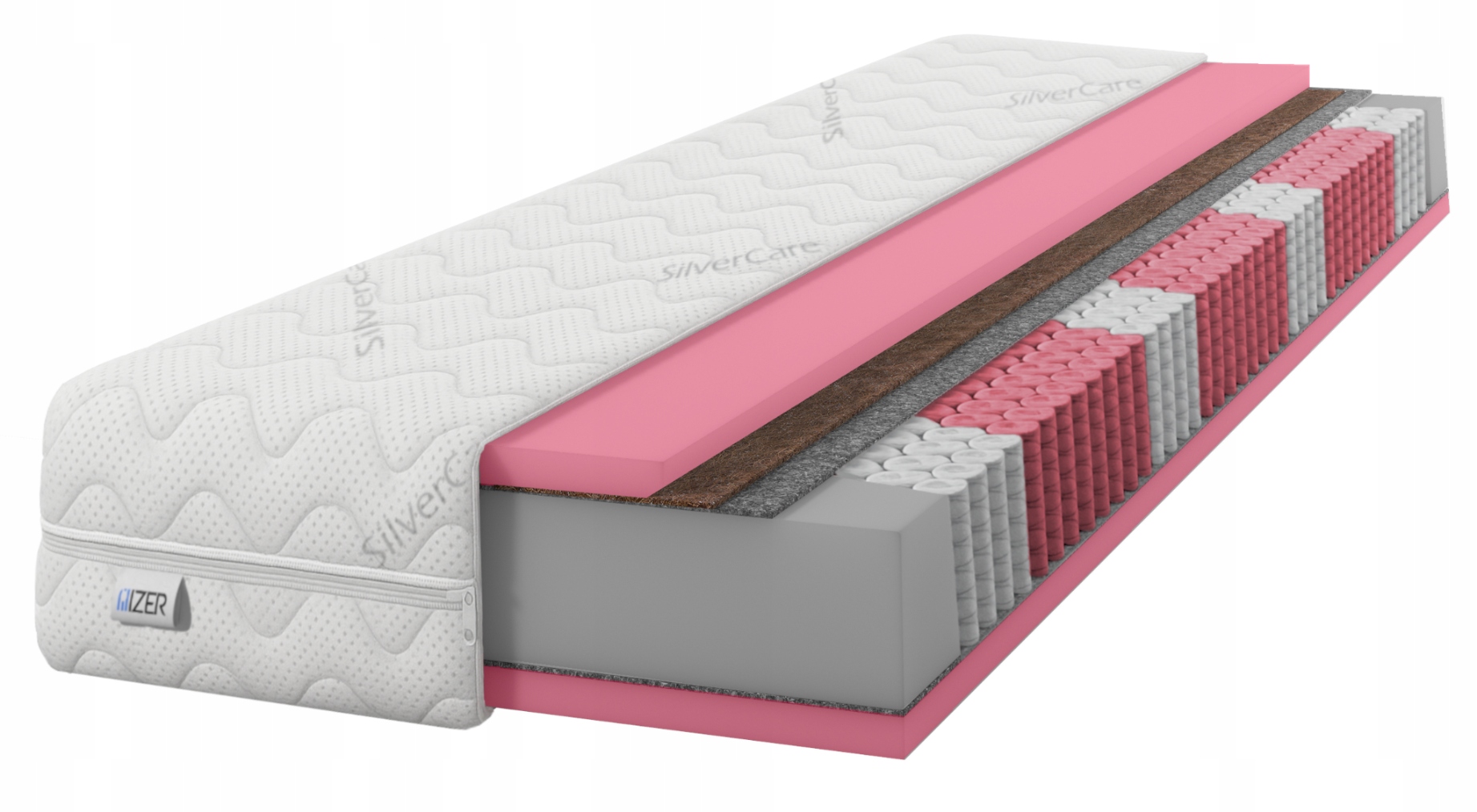 Matrace 80x200 pružinová Multipocket Kokos Hr H3 H4 středně tvrdá