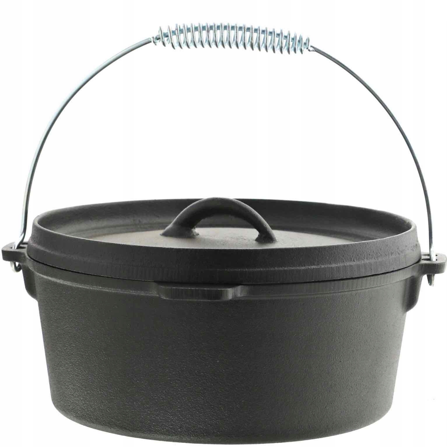 

Kociołek Garnek Źeliwny Gar Myśliwski Z Pokrywką