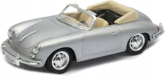 Porsche 356B kabrio stříbrná 29390 model Welly 1:24