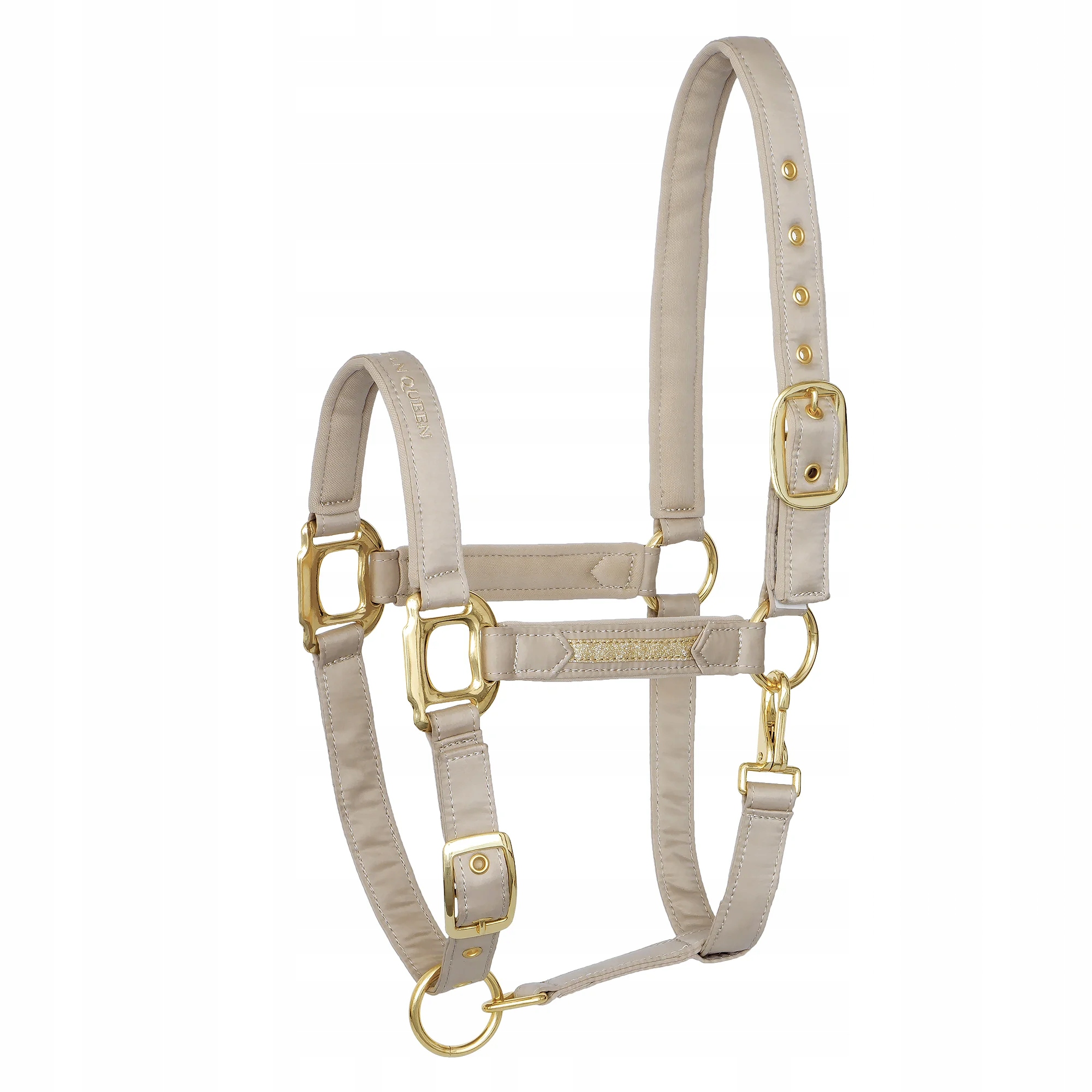 Uzda pro koně Equestrian Queen Milan 25AW se třpytkami béžový Full