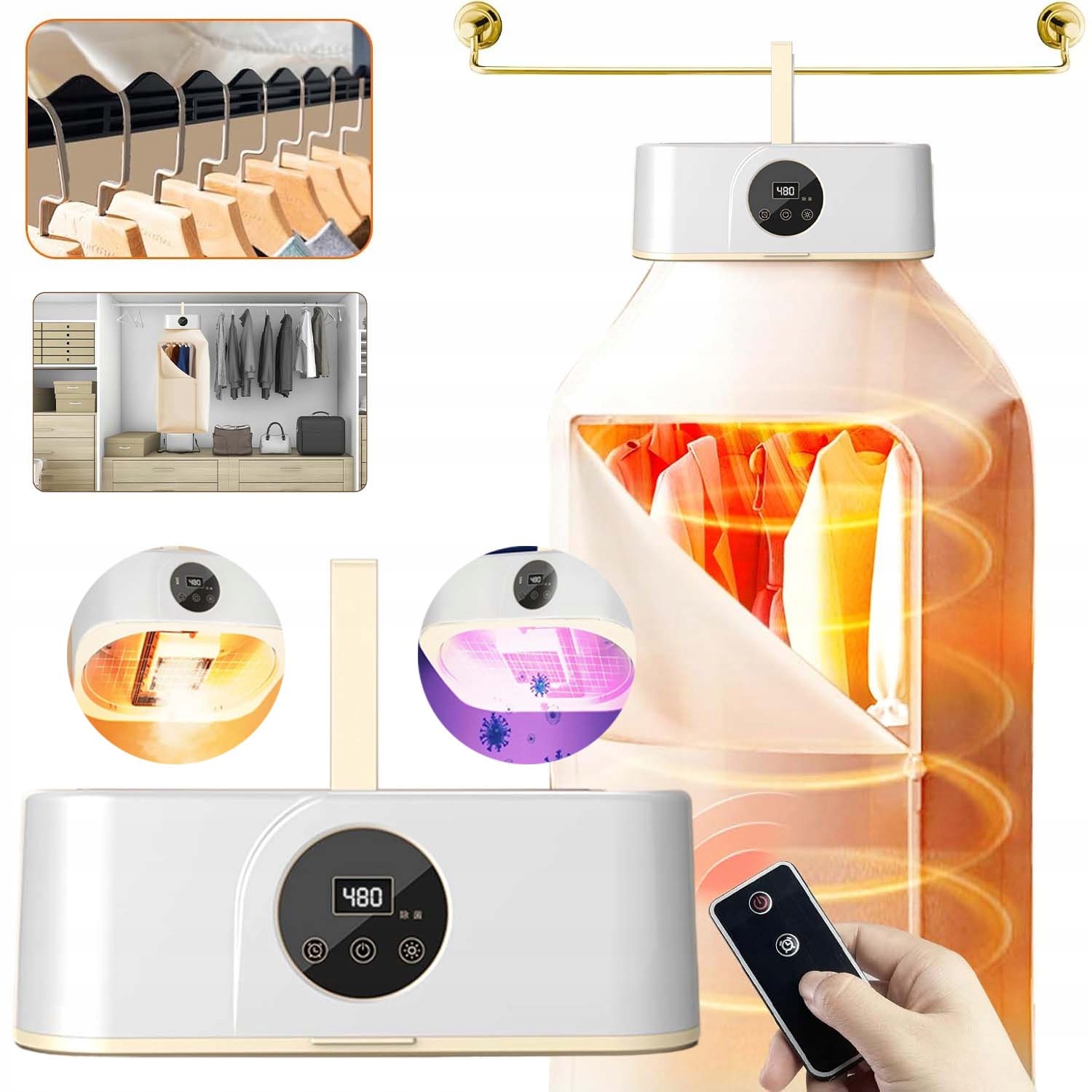 Levně Elektrická Skládací Sušák Na Prádlo Výkonná S Funkcí Časovače 600 W