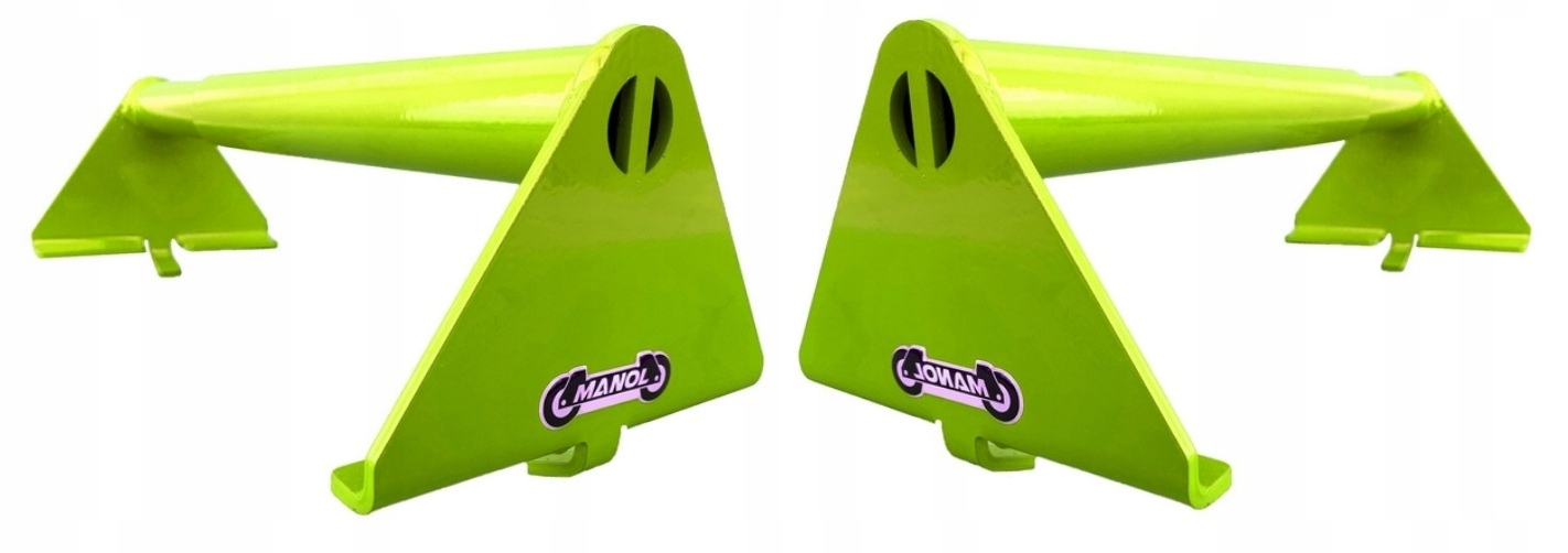 Dvě limetkové zarážky blokující kola vozidla na nájezd typu Lohr 29-46 cm