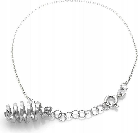 Stříbrný náramek 925 řetízek s přívěskem ve tvaru spirály r19