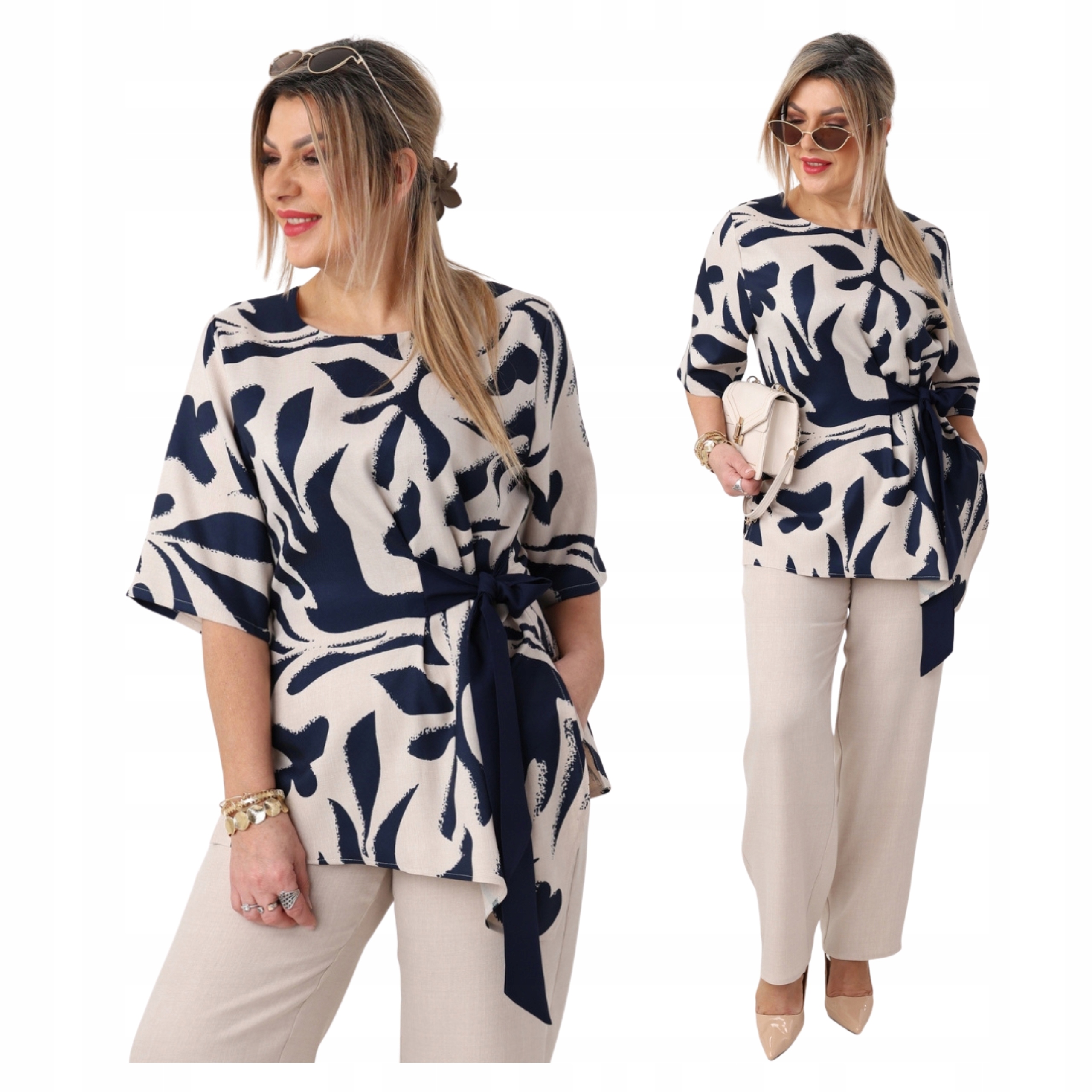 Bluzka i spodnie komplet damski duże rozmiary Polski Producent