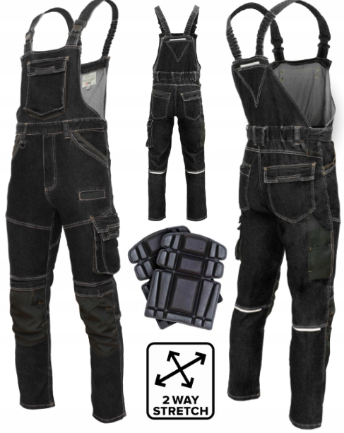 Elastické zahradnické kalhoty Jeans jeans Bozp Nákoleník XL