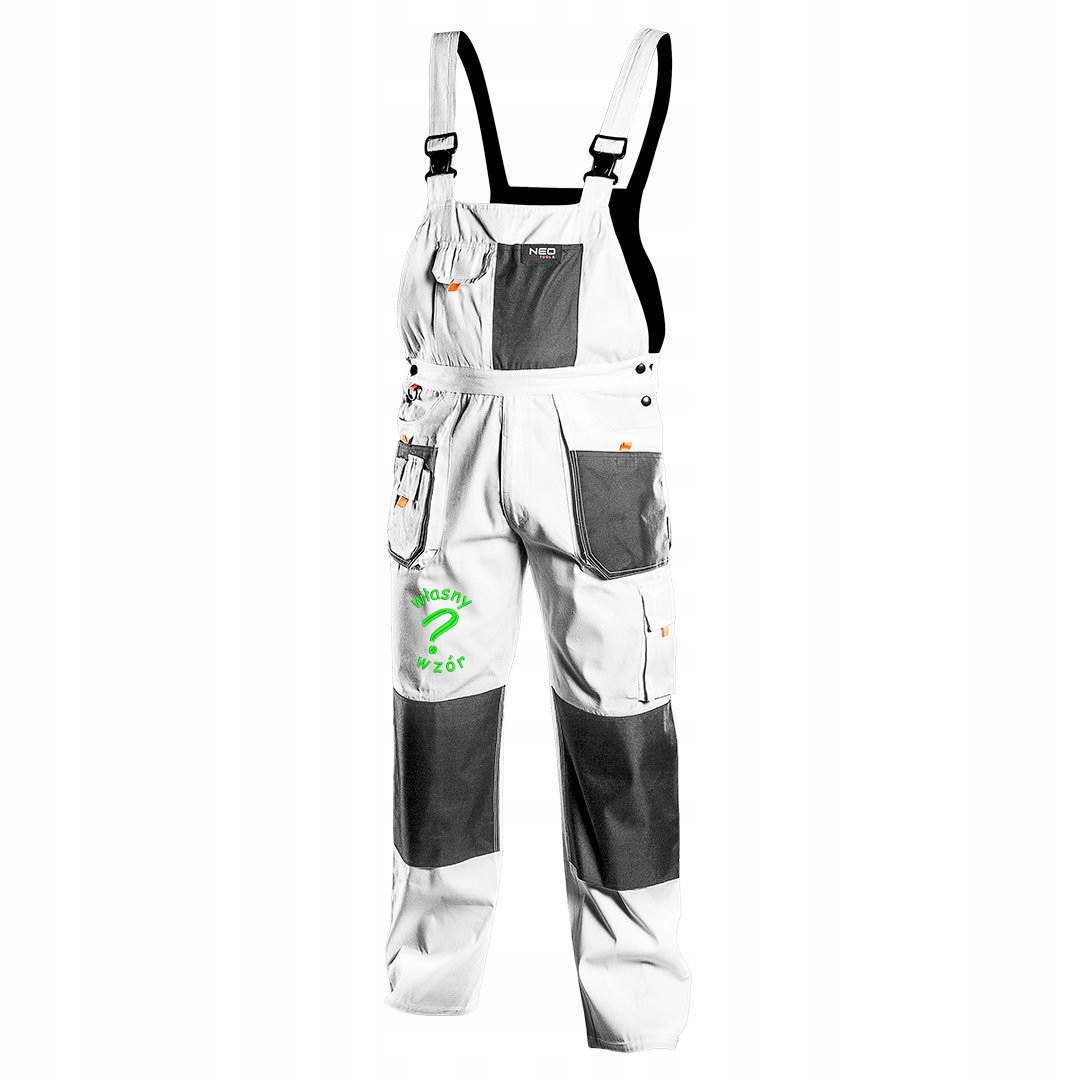 Pracovní kalhoty zahradnické bílé Hd Neo Tools s výšivkou vlastního vzoru