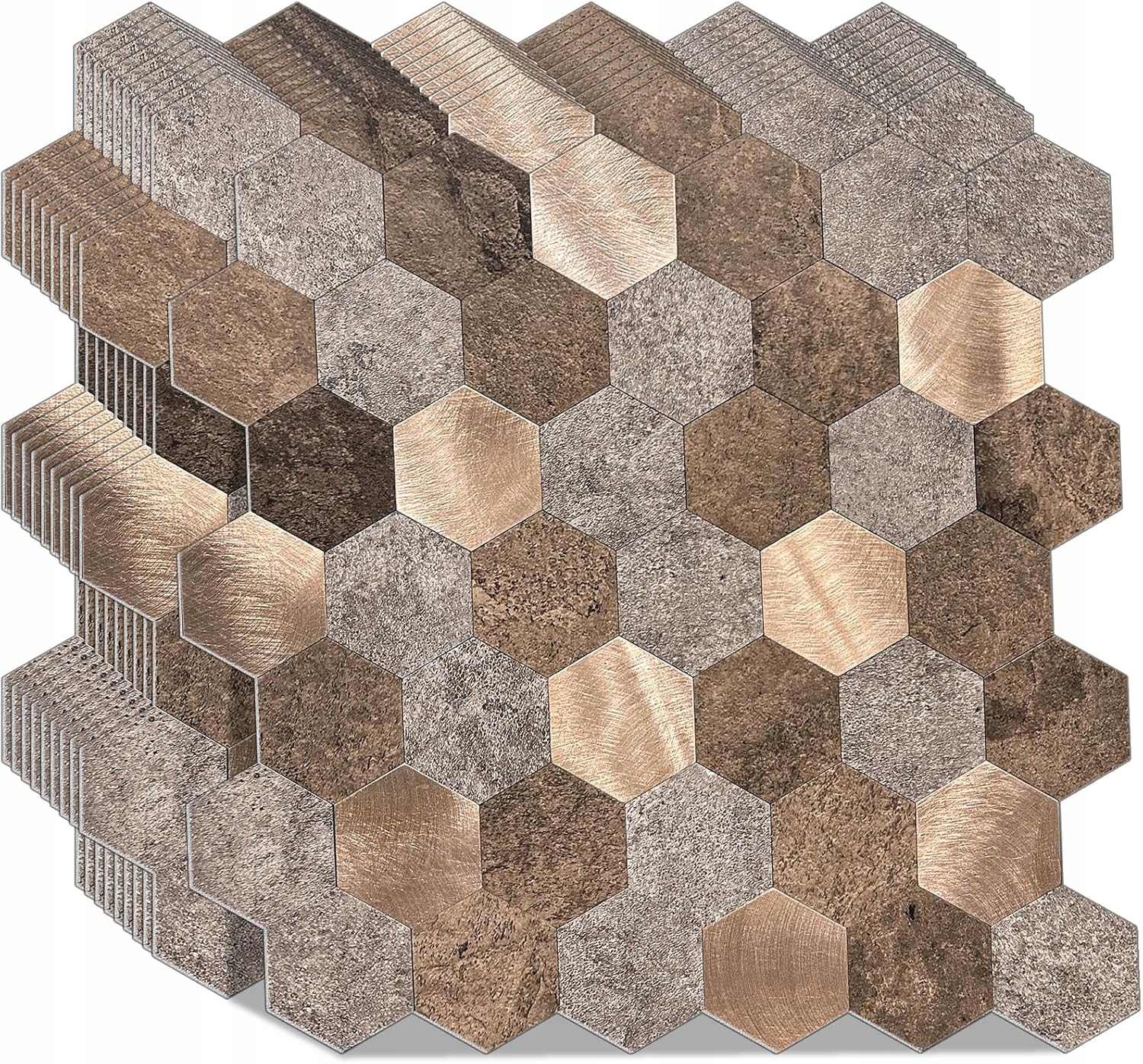 Samolepiace kovové stenové dlaždice 4 mm 10 ks WoStick