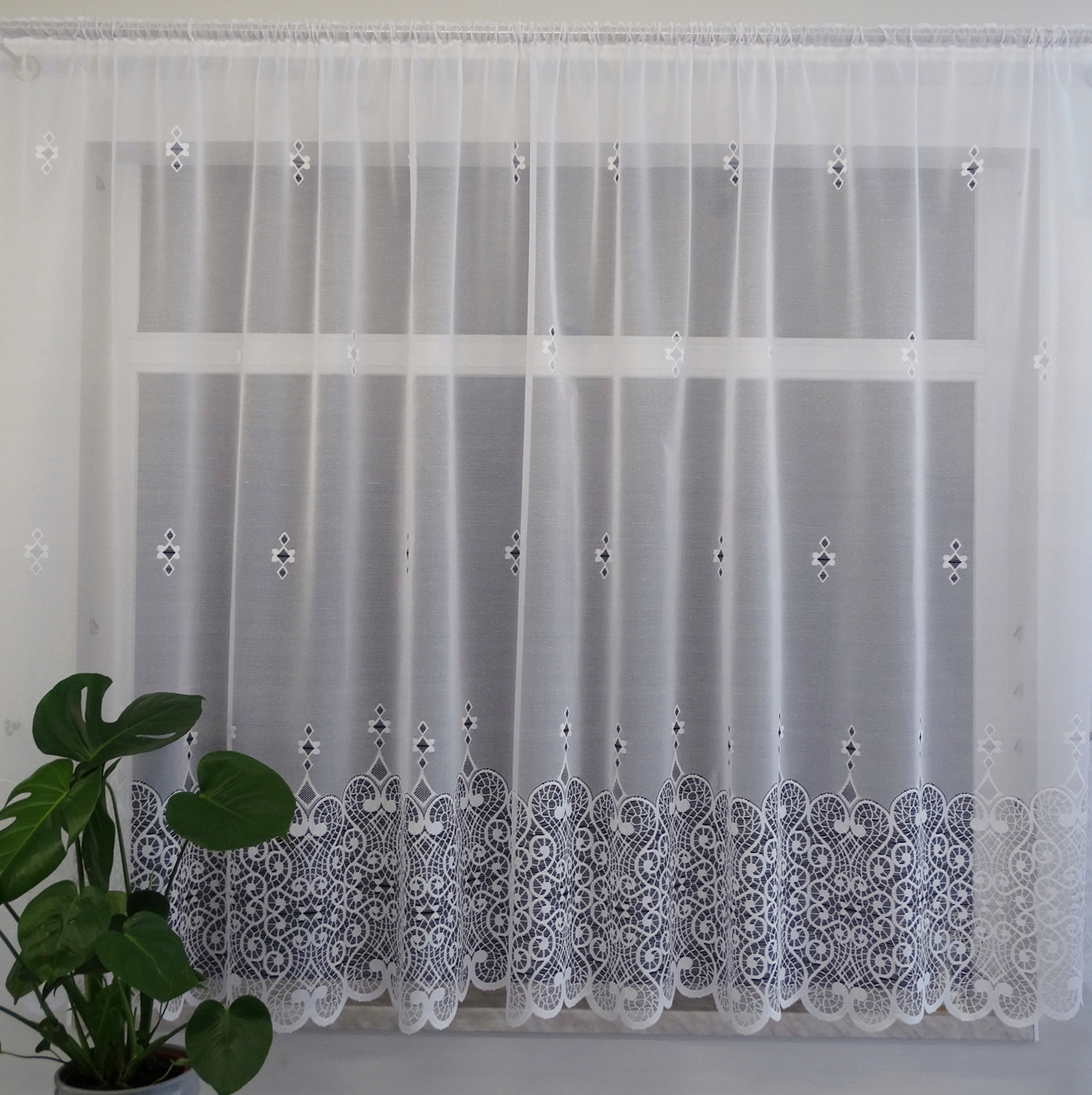 Mg Záclona žakár 306584 Bílá 250x250 hotová s páskou obšitou M