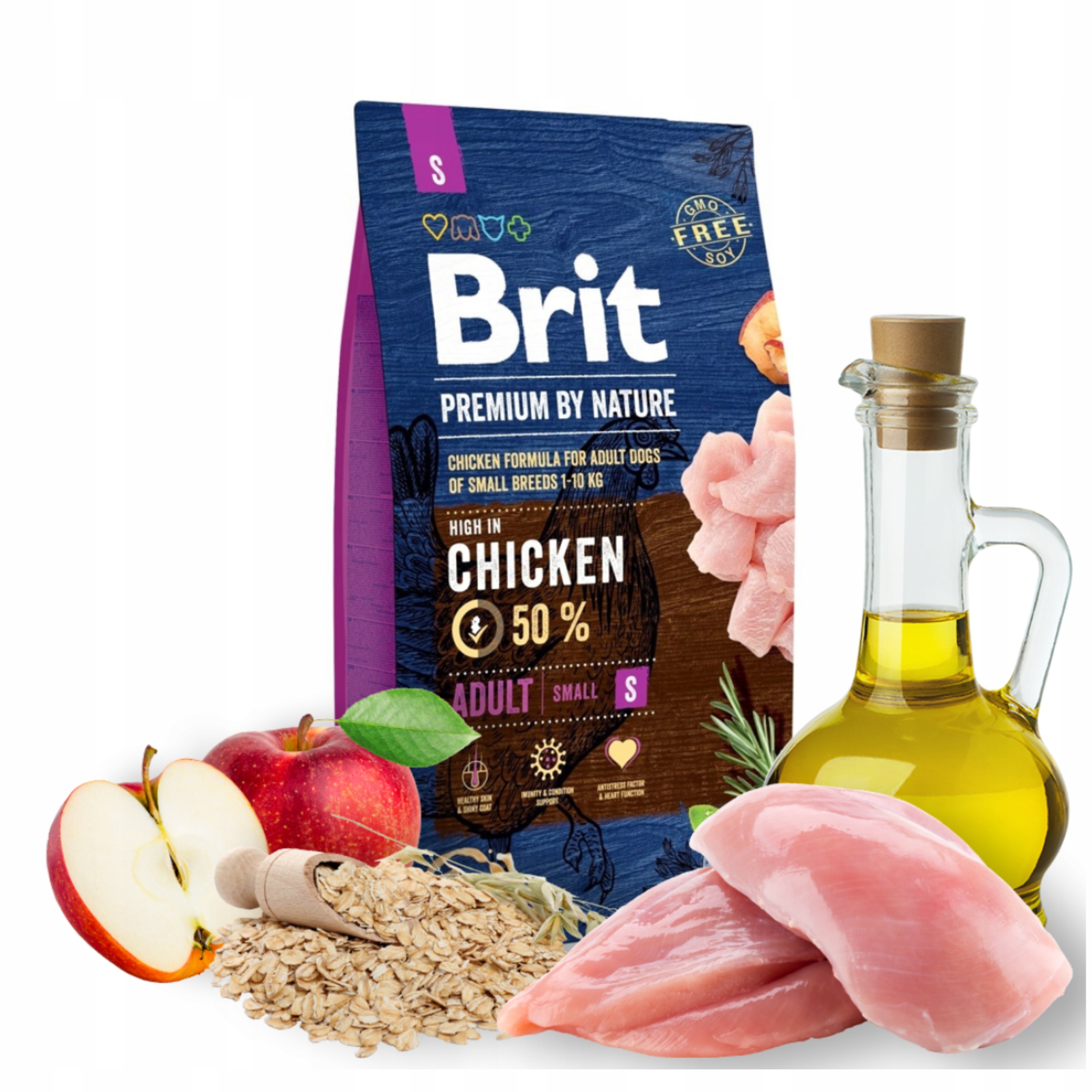 Brit Premium Adult S Kurczak 8KG Dla Dorosłych Psów Małych Ras