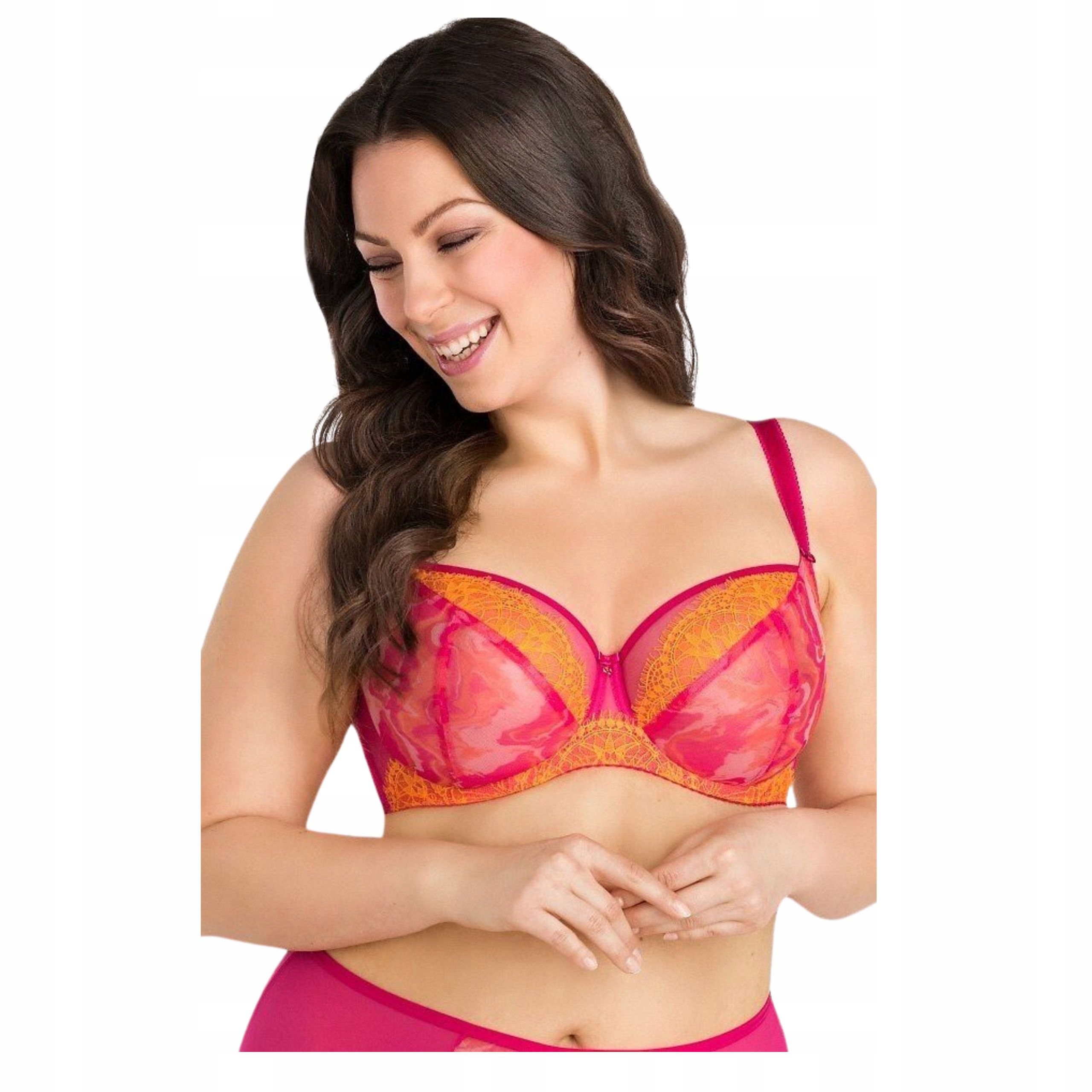 Podprsenka měkká 85E soft růžová krajková sexy Gorsenia barevná