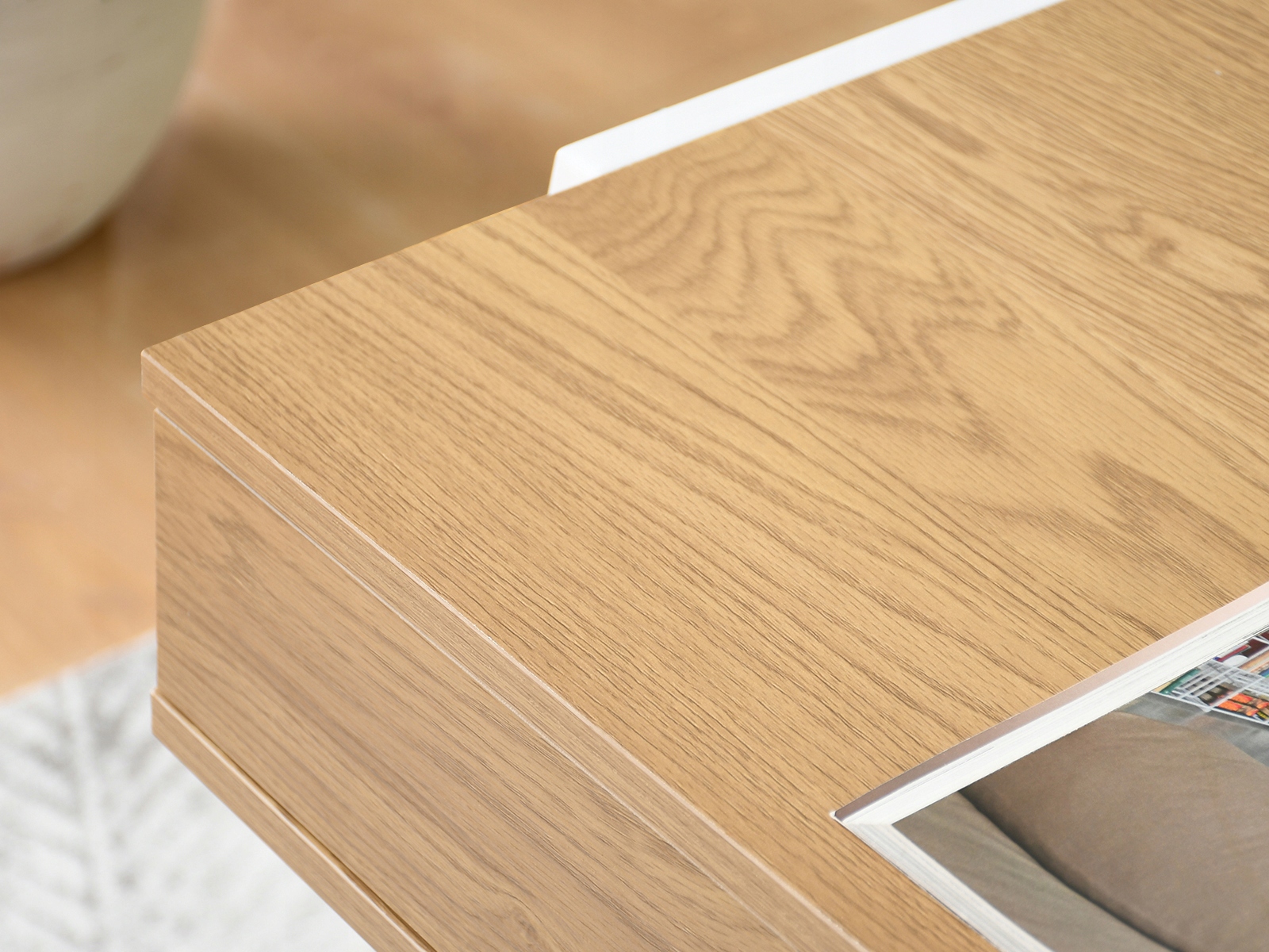 MAŁE BIURKO SKANDYNAWSKIE SEKRETARZYK 100 CM Z SZUFLADAMI LUND DĄB - BIAŁY Głębokość mebla 45 cm