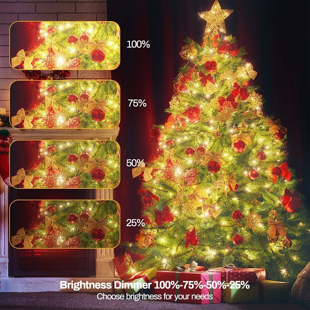 BOWFAR Łańcuch Świetlny Girlanda Świąteczna Lampki 11 Trybów 10M 900 LED — miniatura 5