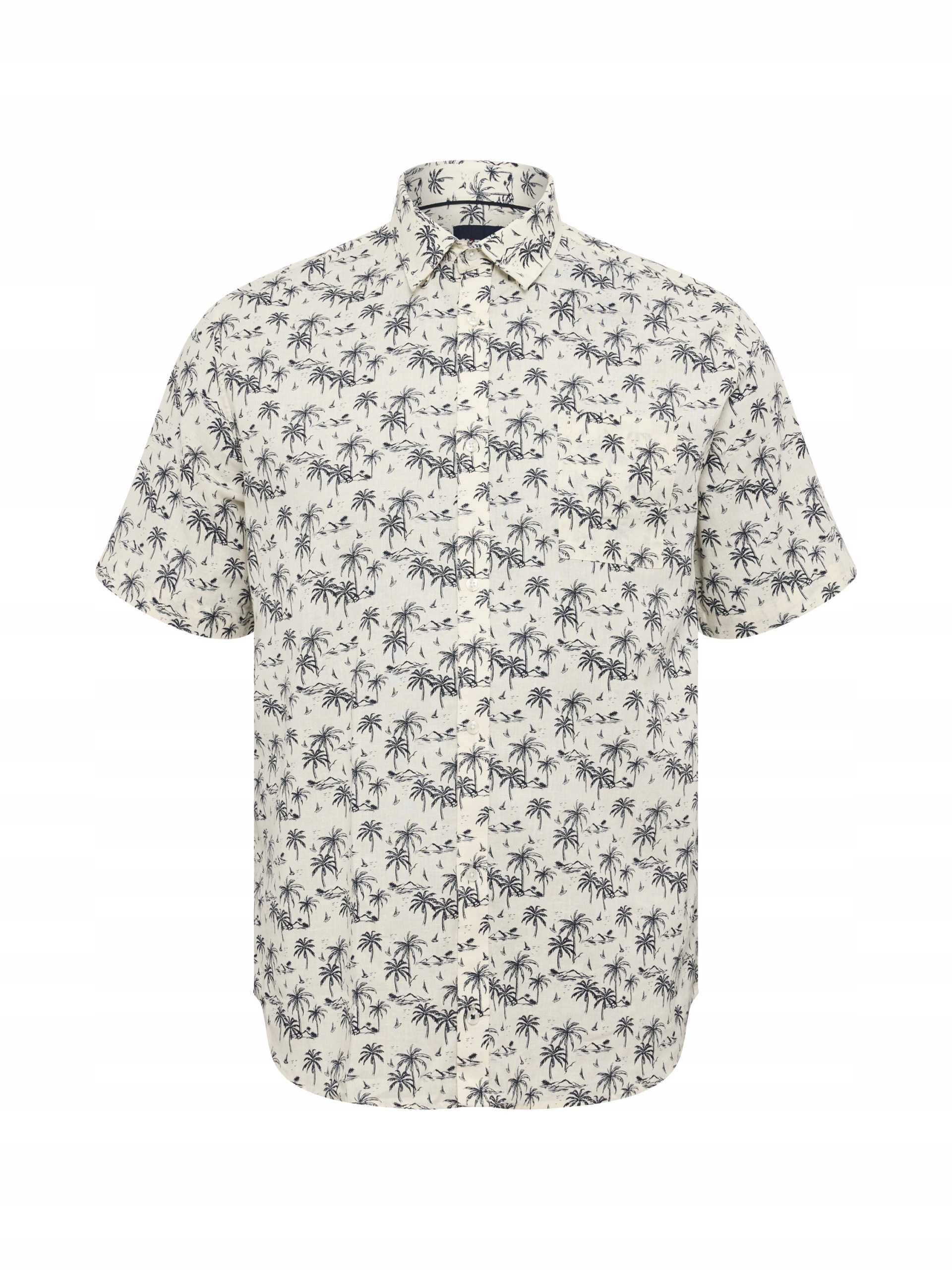 North Latitude Velká Lněná Košile Havajská Velká Velikost Krémová 3XL