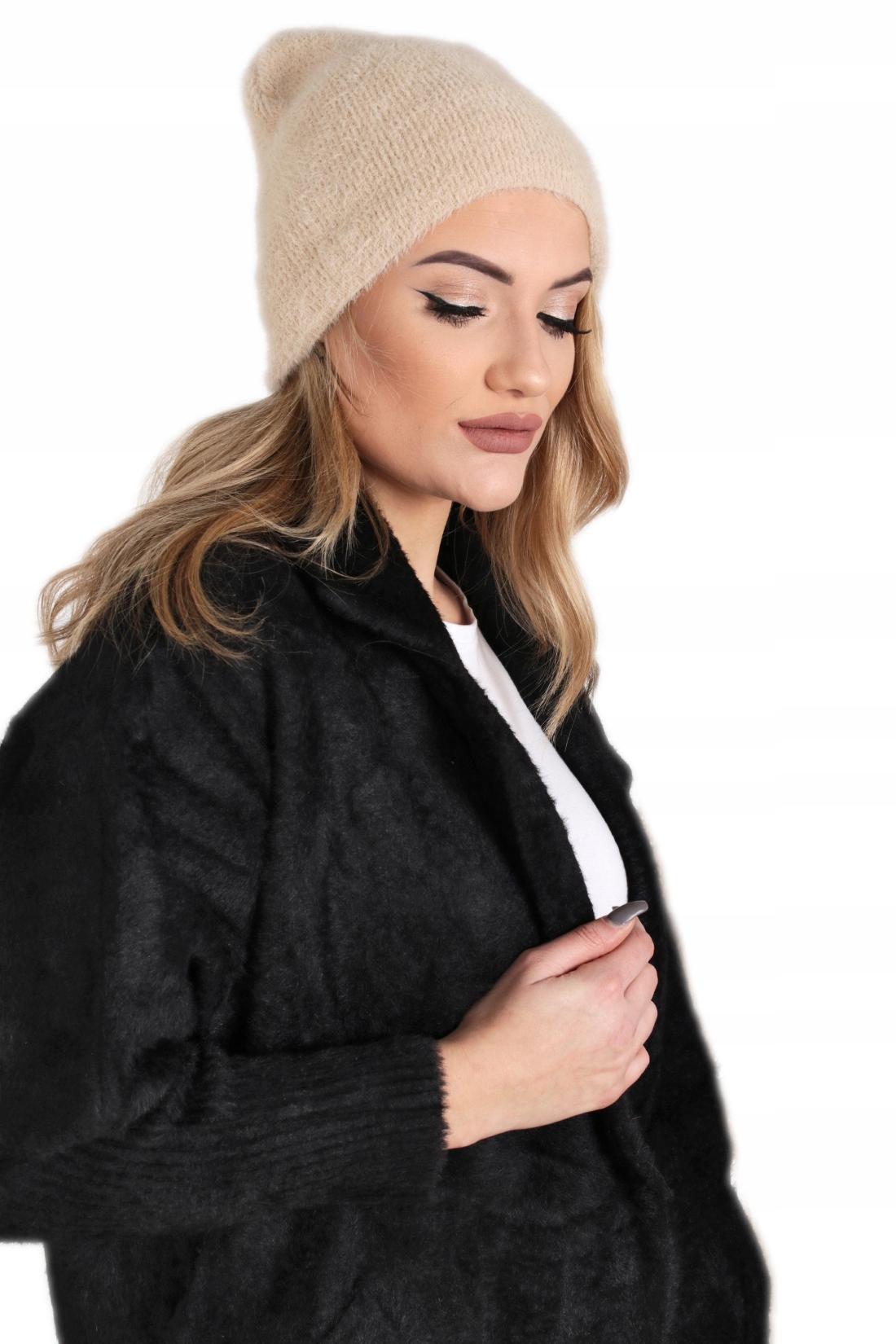 

Czapka Alpaka Gładka Produkt Polski Camelowy 2110