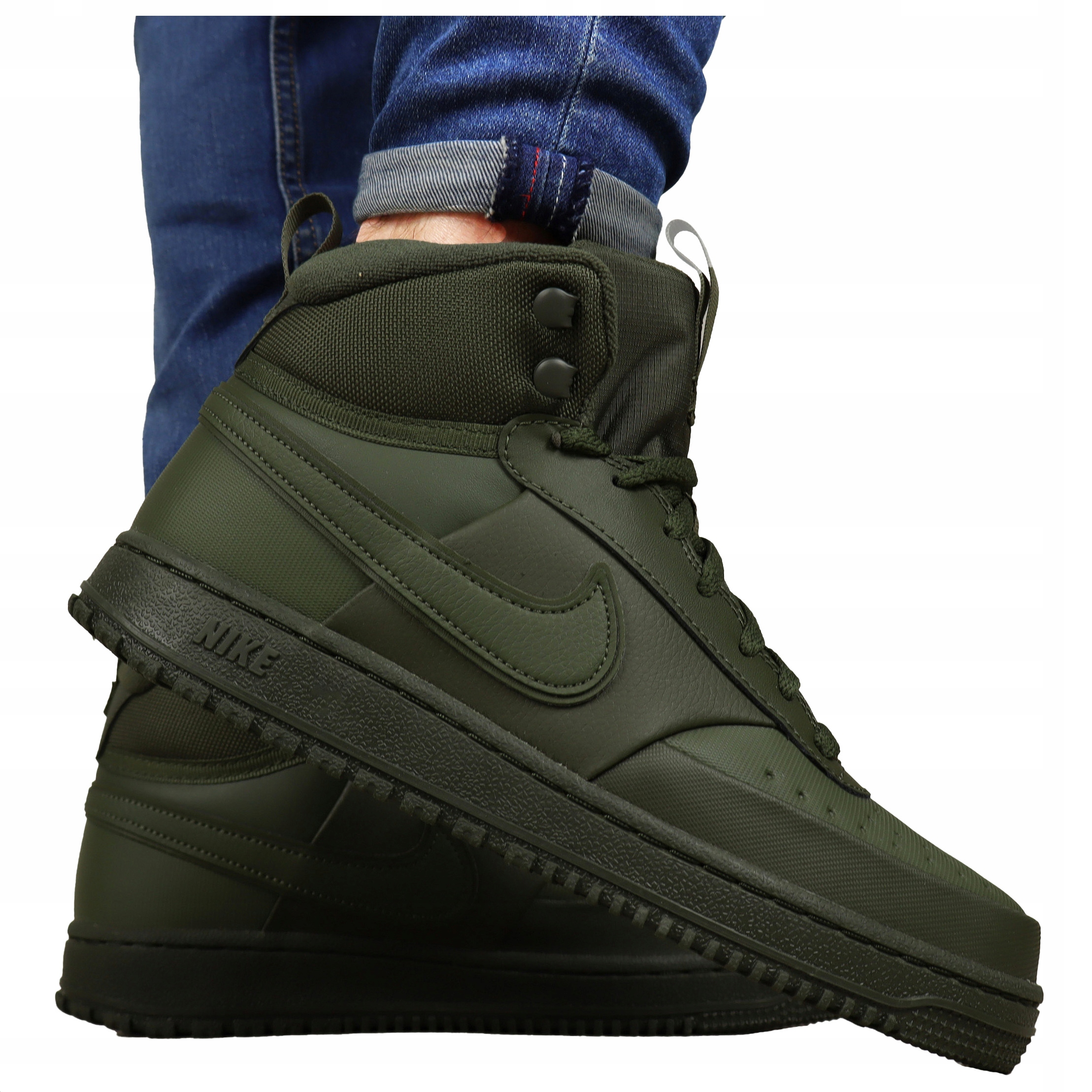 Nike pánské kožené Zimní boty Khaki vysoké kožené sportovní boty