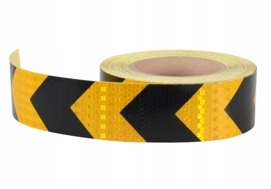 

Taśma Odblaskowa Żółto-czarna 25m Samoprzylepna