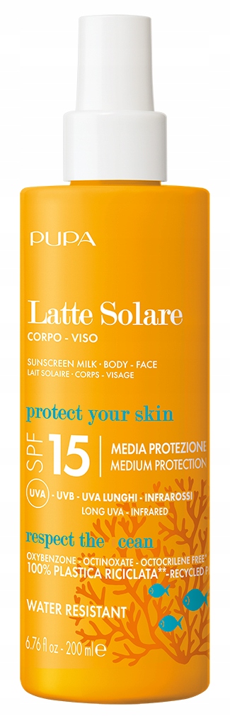 Pupa Milano Mléko na opalování Spf 15 200 ml