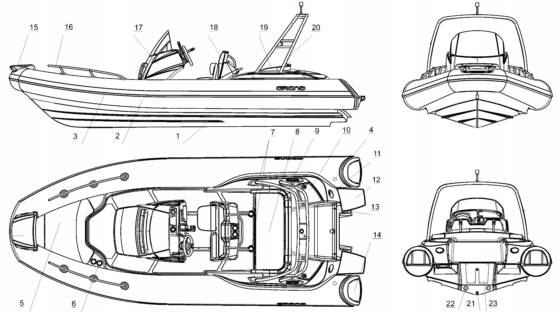GRAND Golden Line G580 RIB Ponton Łódź Motorówka Wyporność 724 kg