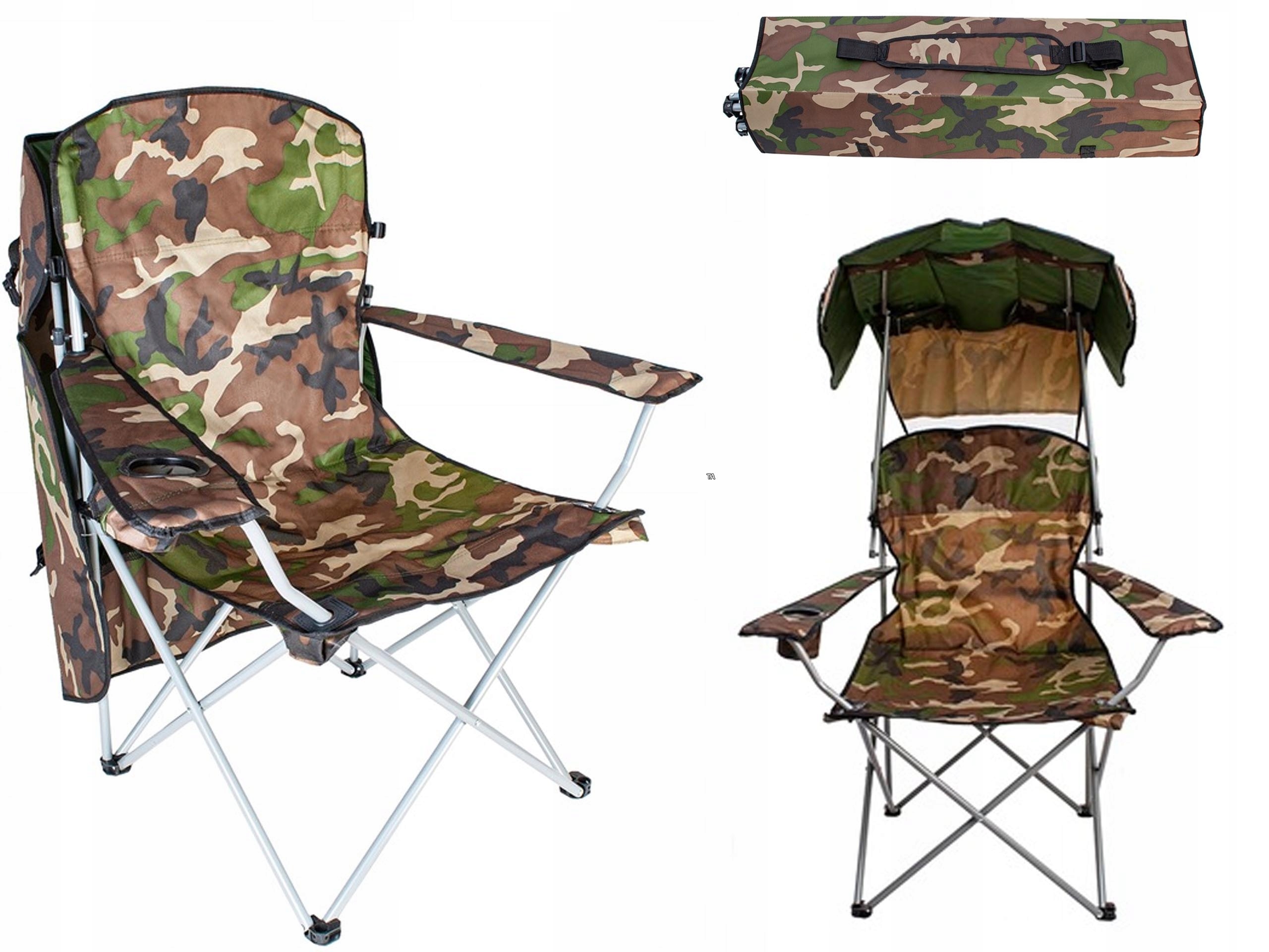 Fotel Z Daszkiem Wędkarski Składany Moro Krzesło Składane Na Ryby Kemping