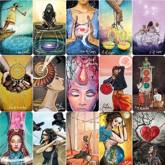 Karty tarota The Light Seer's TAROT 78 kart.Turkus Liczba talii 1