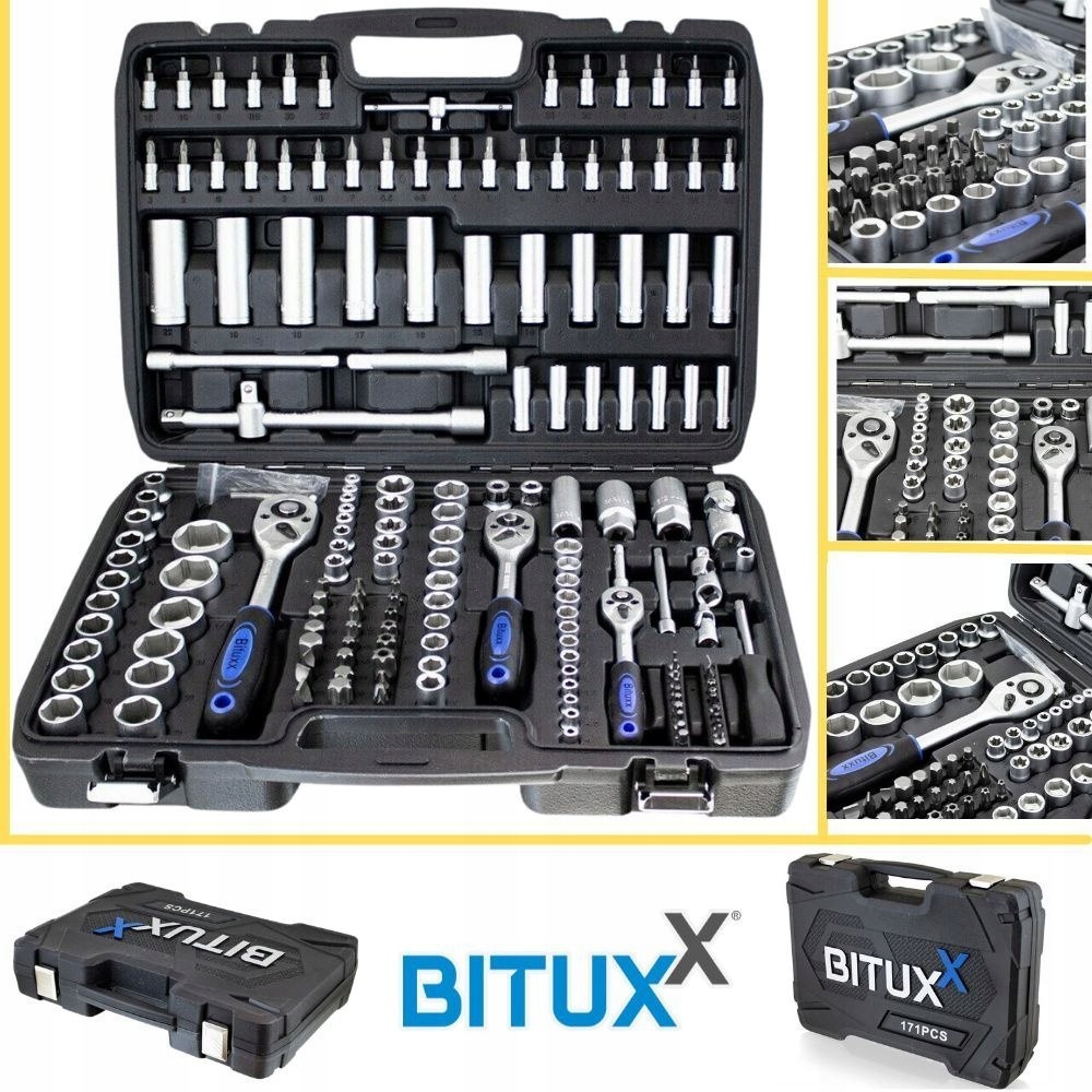 Sada Náradia 171 Prvkov Kufrík Bituxx Nástrčné Kľúče