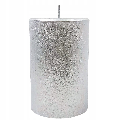 

Duża Świeca Świeczka Srebrna Metaliczna 10CM Walec