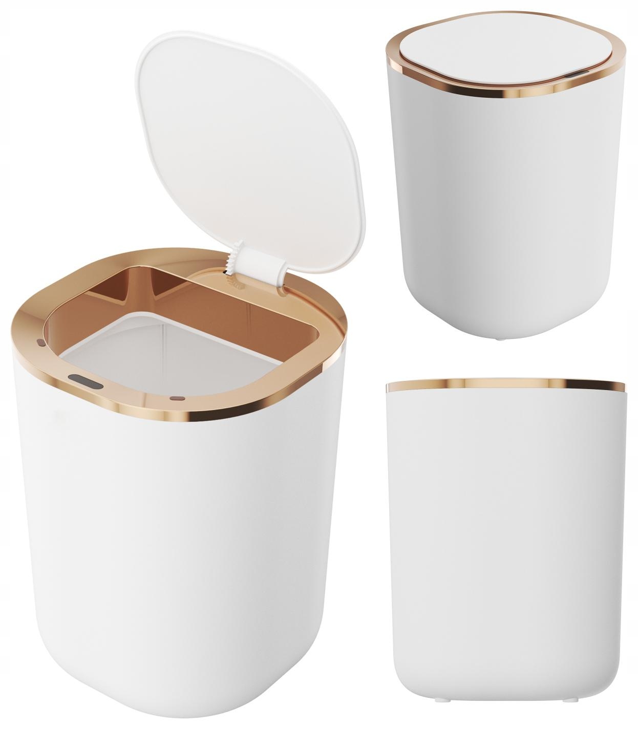 Odpadkový Koš Do Koupelny Do Toalety Bezdotykový 12L Odpadkový Koš Bílý