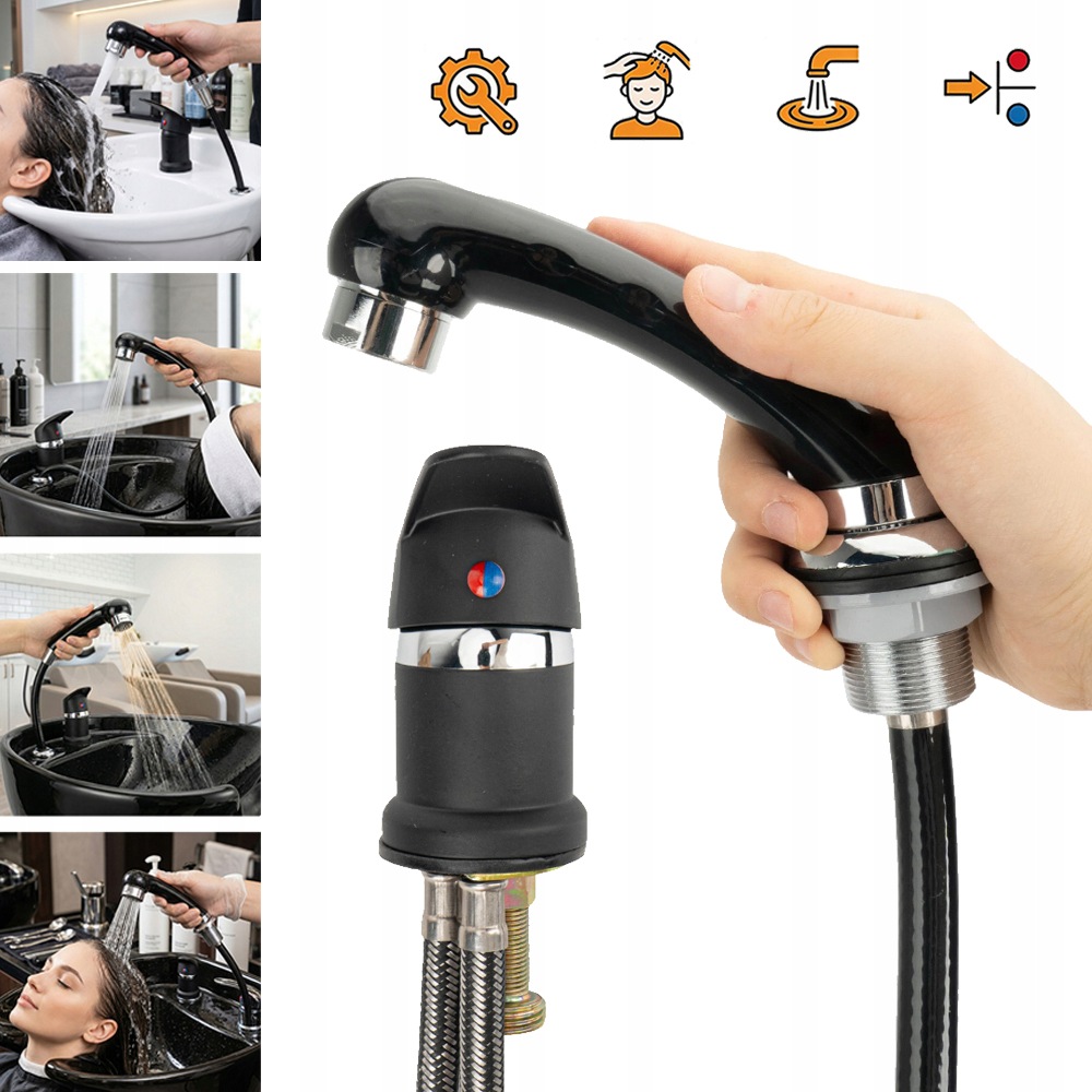 Ruční sprchová hlavice pro kadeřnický salon, baterie pro šampon