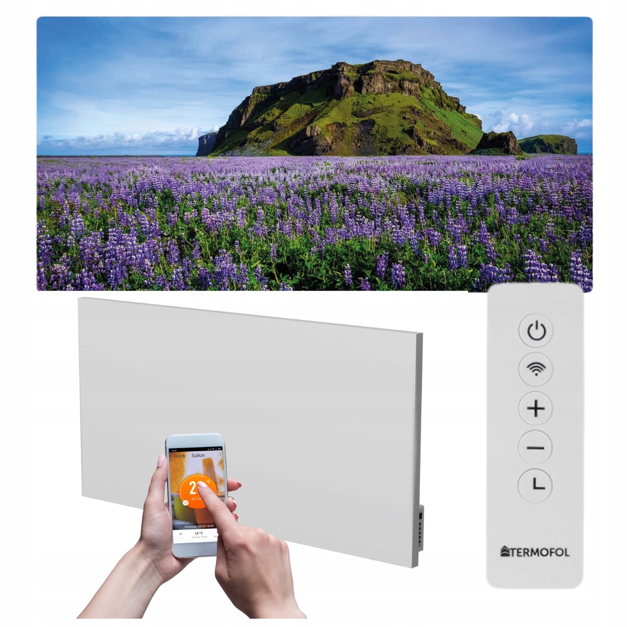 Infračervený obrazový ohrievač 700 W 120 x 60 cm WiFi
