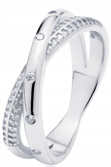 Prstýnek 925 dvojitý s zirkony vel. 14 3,6 g jako dárek