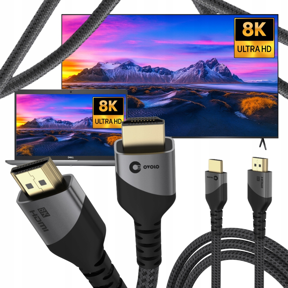 Kabel OVOLO 4K 120Hz Dolby Vision eARC Certyfikowany Mocny HDMI - HDMI 3 m