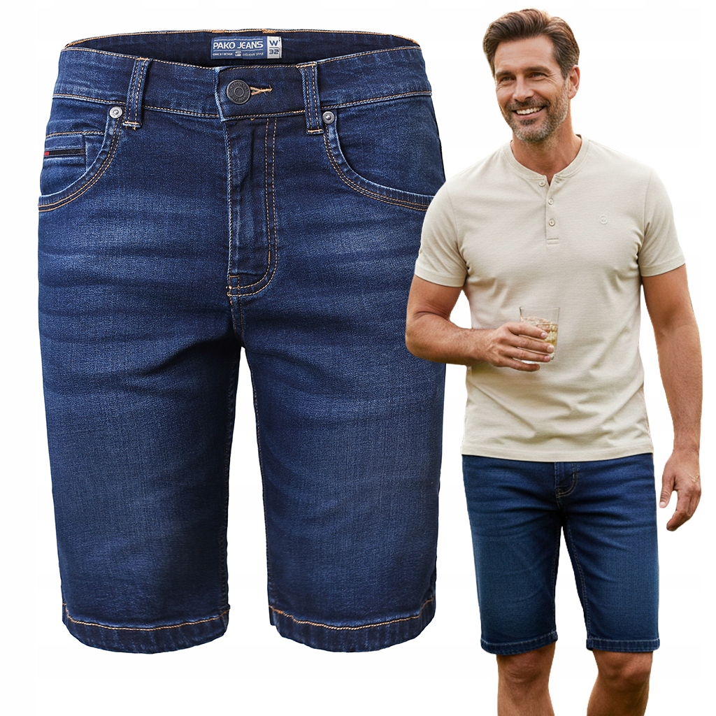 Kraťasy Krátké šortky Denim Tmavě Modré 31 Pako Jeans