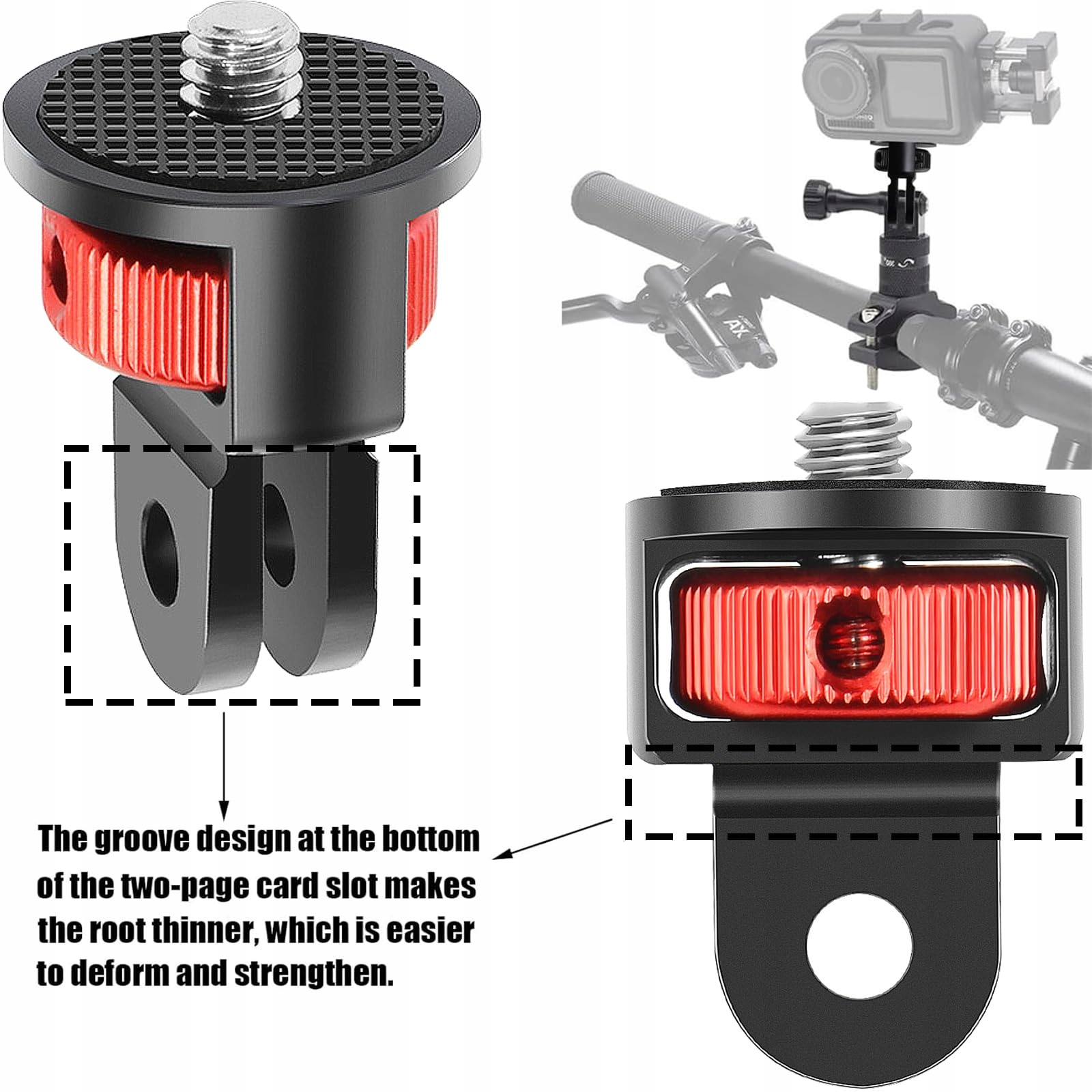 BEGPOEE Adapter Do Statywu 360° 2 Sztuki Do Kamer GoPro Sjcam Action — miniatura 3