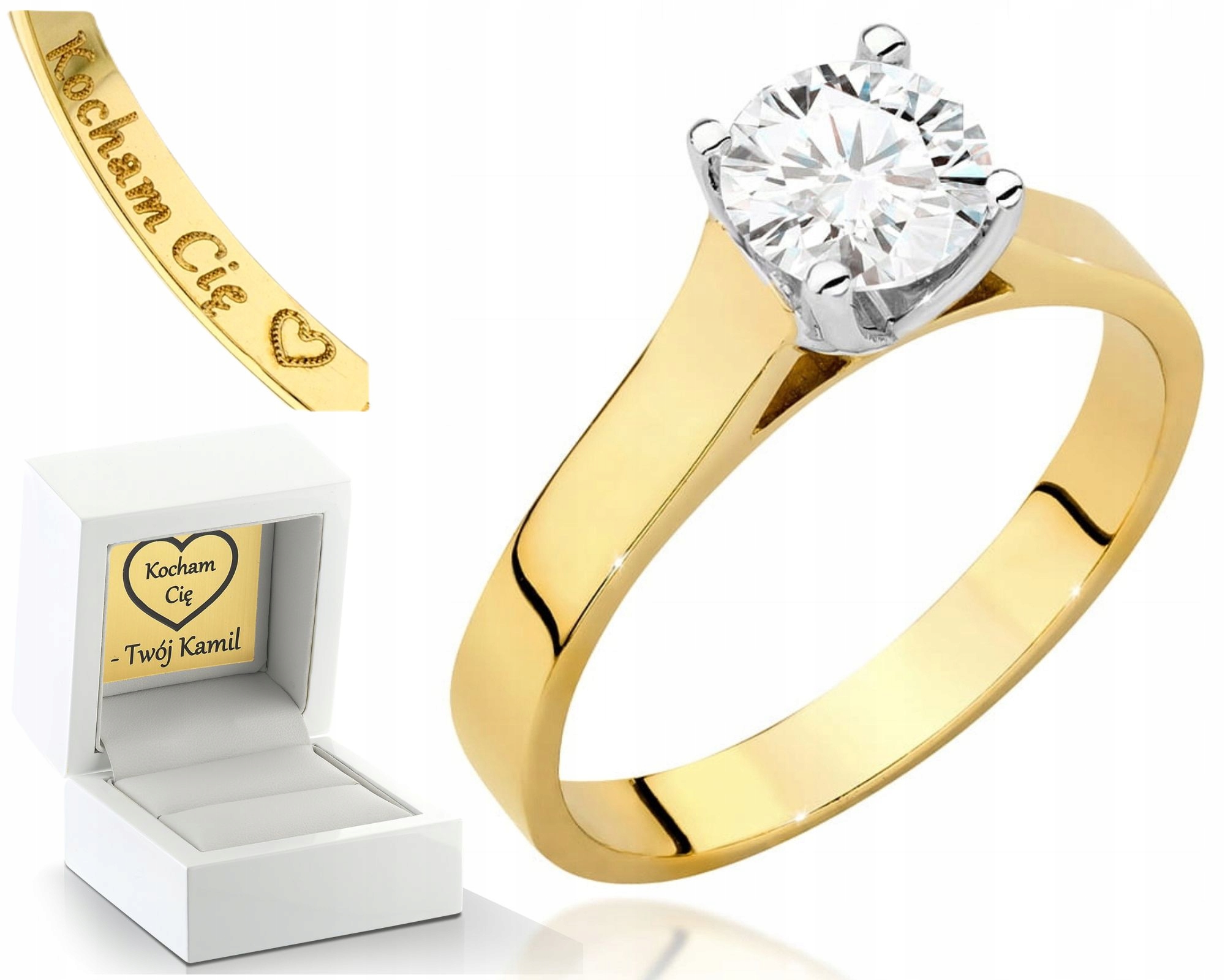 Zlatý Prstýnek S Briliantem A Gravírování