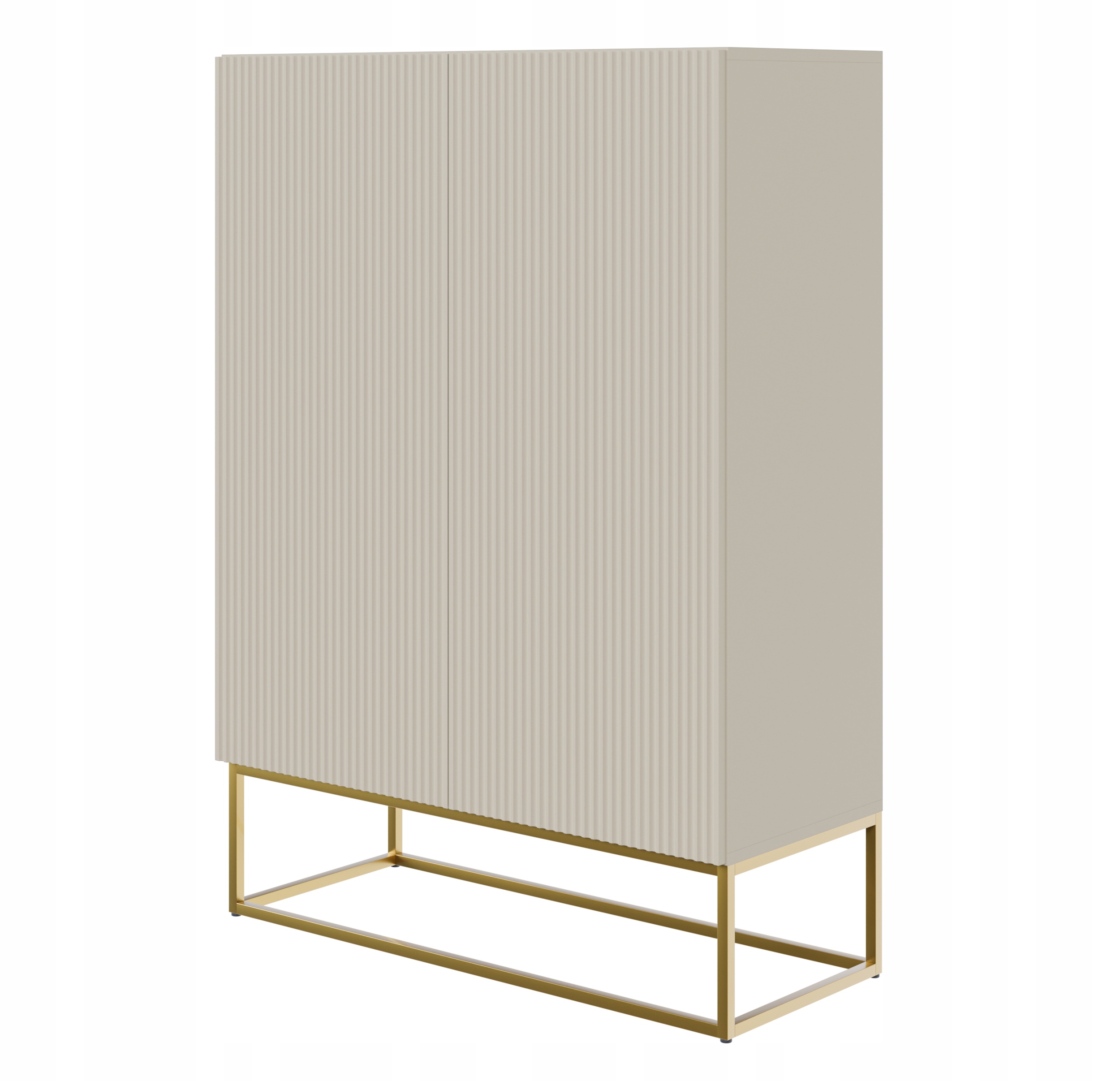 Komoda wysoka Veldio dwudrzwiowa 90 cm Szary beż Selsey Design