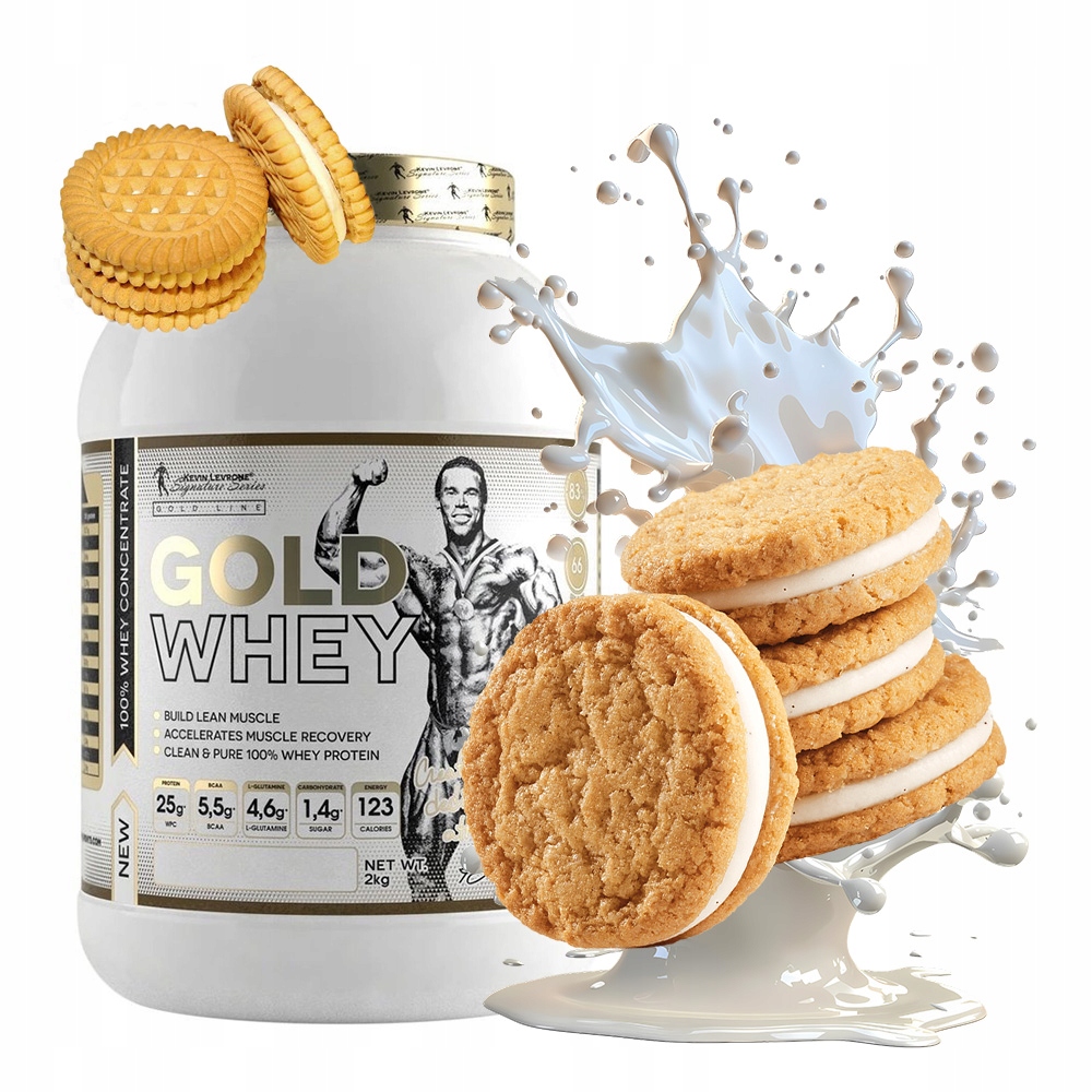 Syrovátkový protein Wpc Gold Whey 2000g Kevin Levrone Cookies & Cream (Sušenky s krémem)